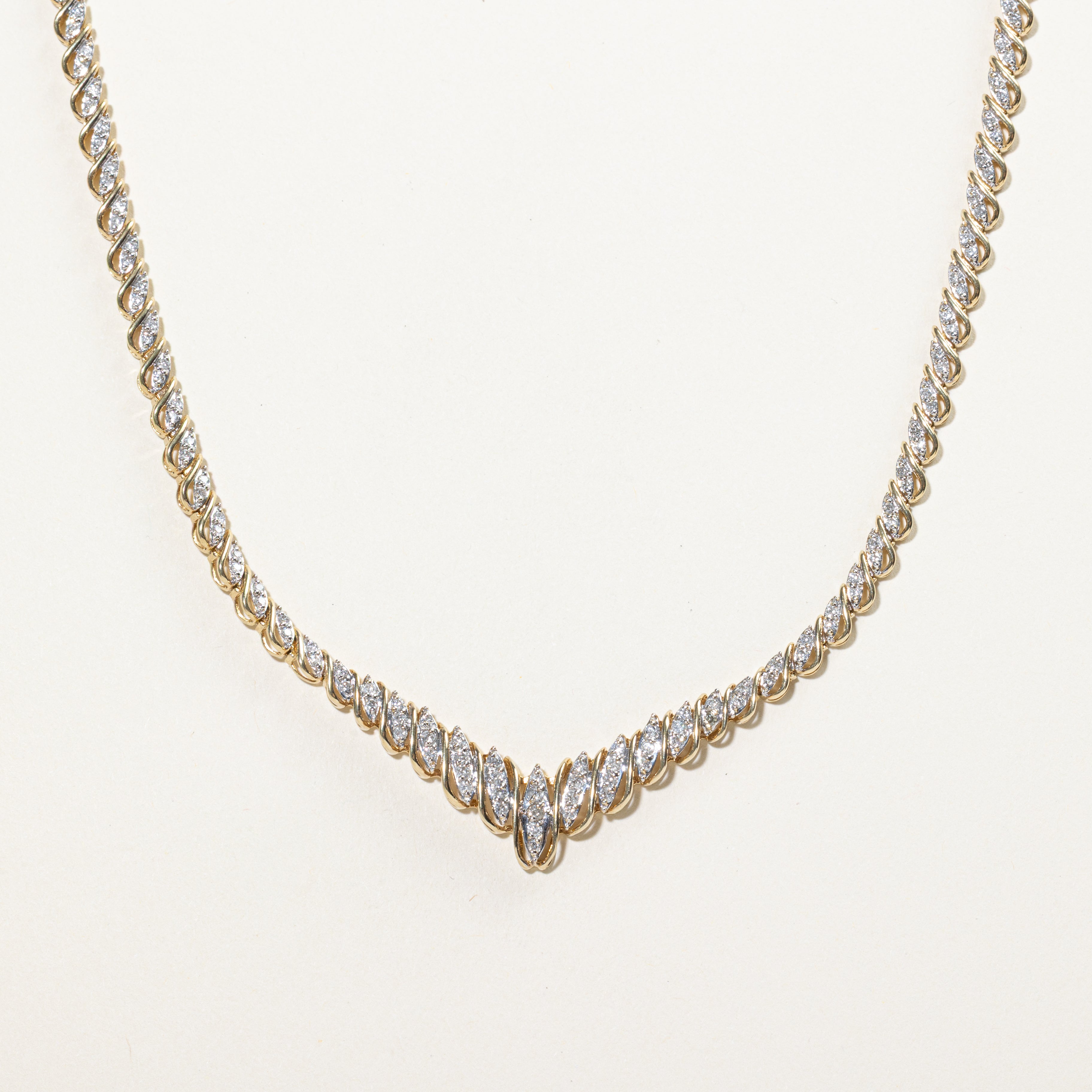 Yellow Gold Diamond Encrusted Necklace | 2.00ct | 17"