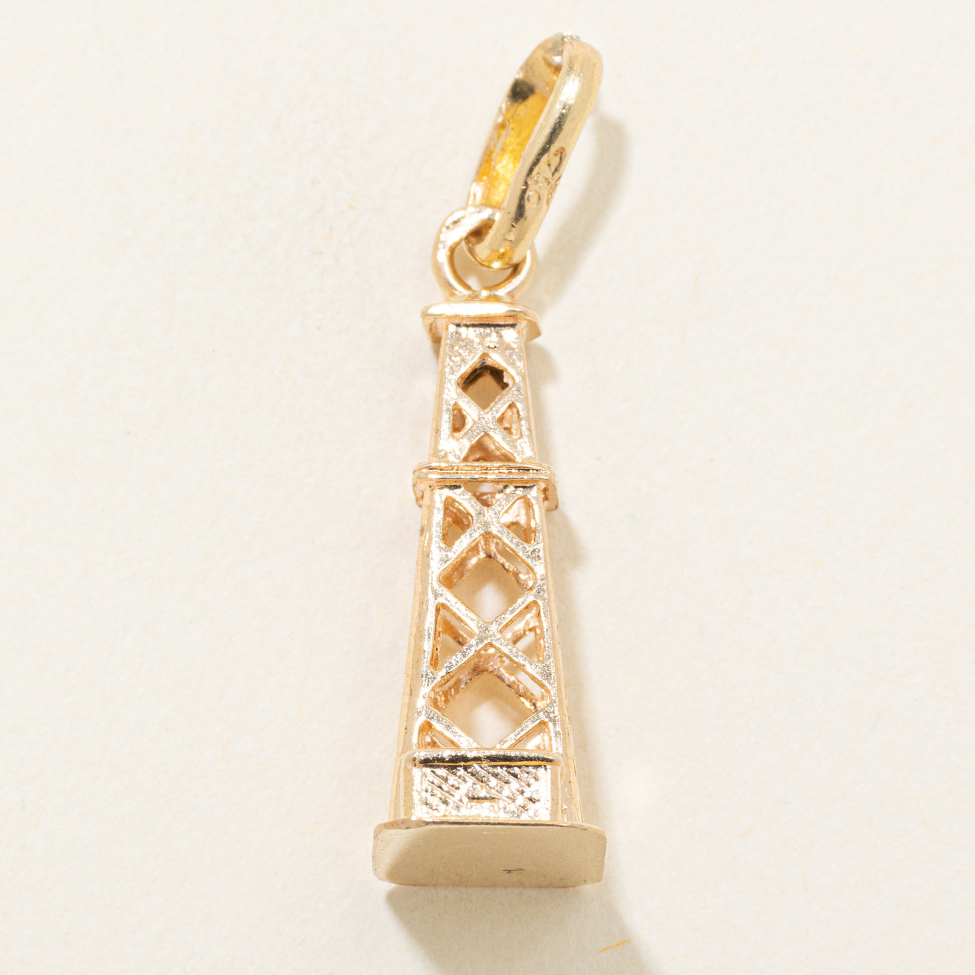 Italian 18k Yellow Gold Oil Rig Charm