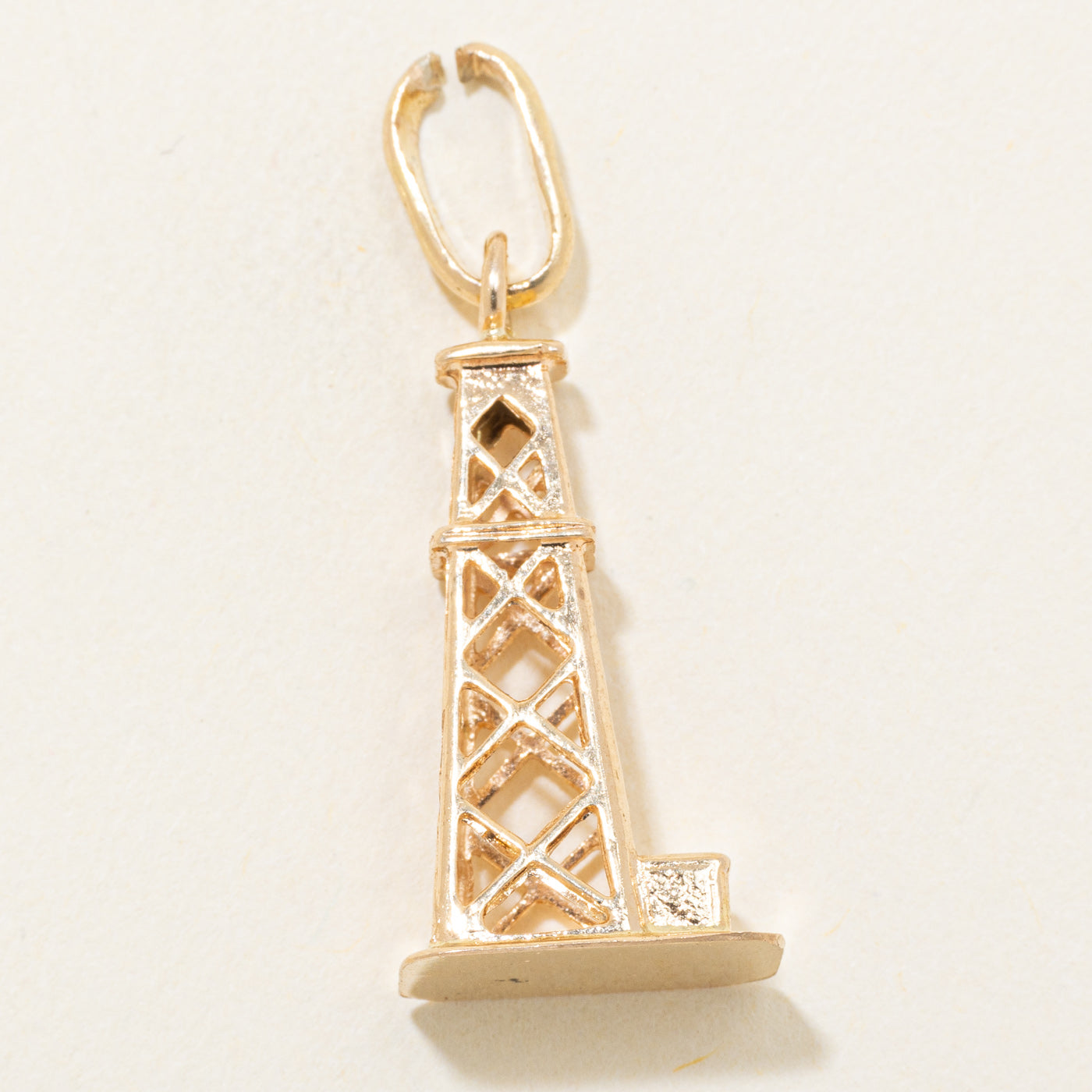Italian 18k Yellow Gold Oil Rig Charm