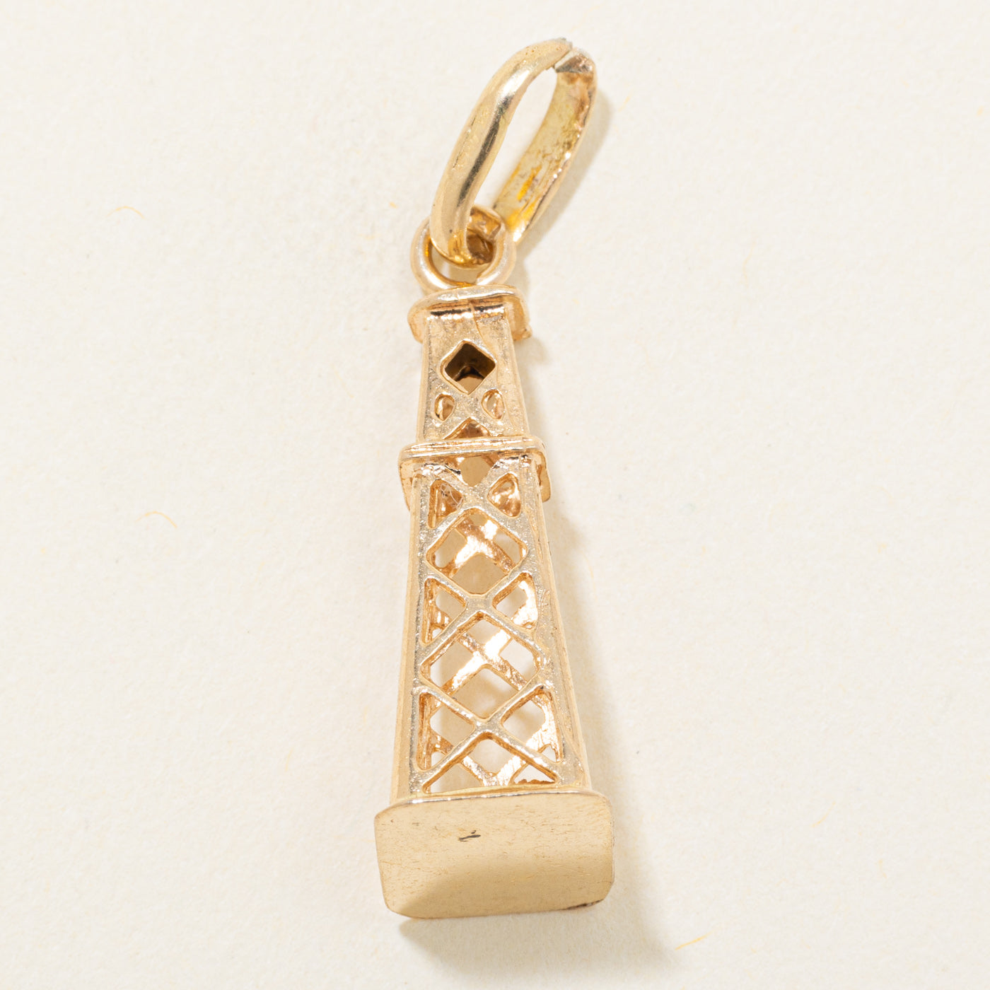 Italian 18k Yellow Gold Oil Rig Charm
