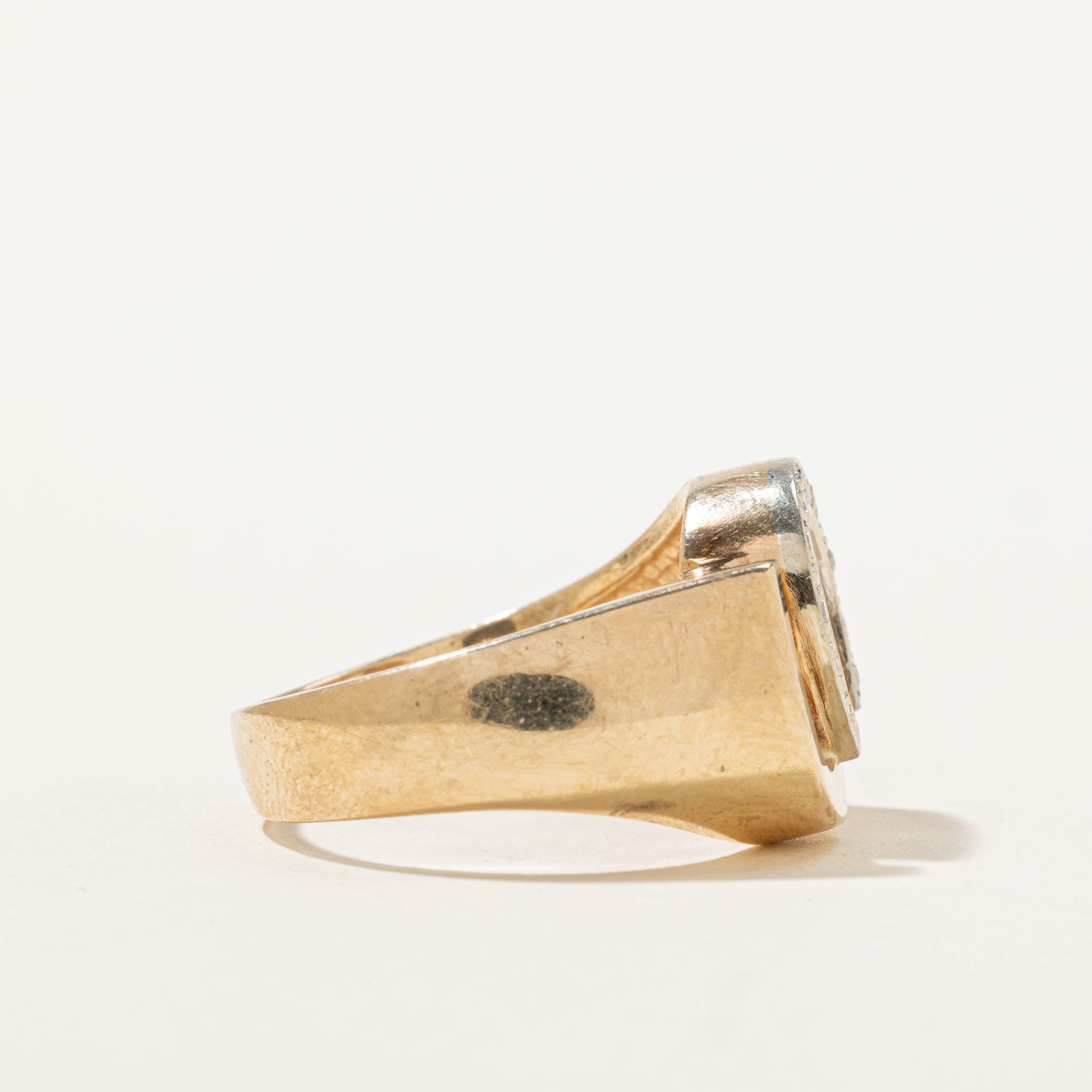 ‘Birks’ 10k Diamond Double Horseshoe Ring | SZ 8.5
