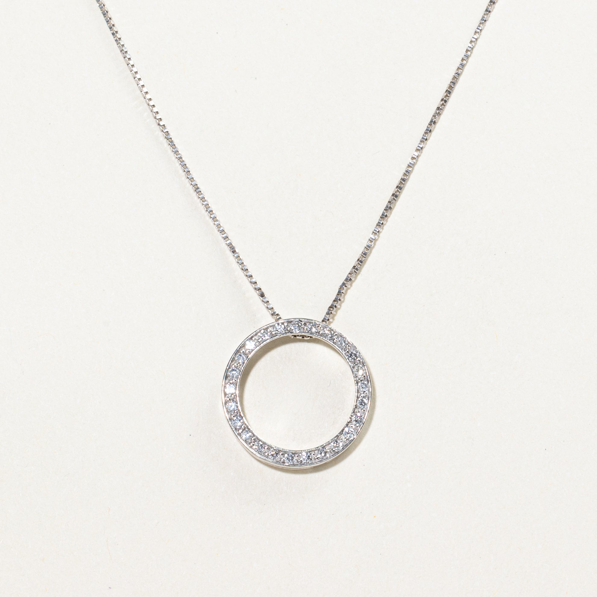 Diamond Circle Pendant Necklace | 0.22ct | 24"