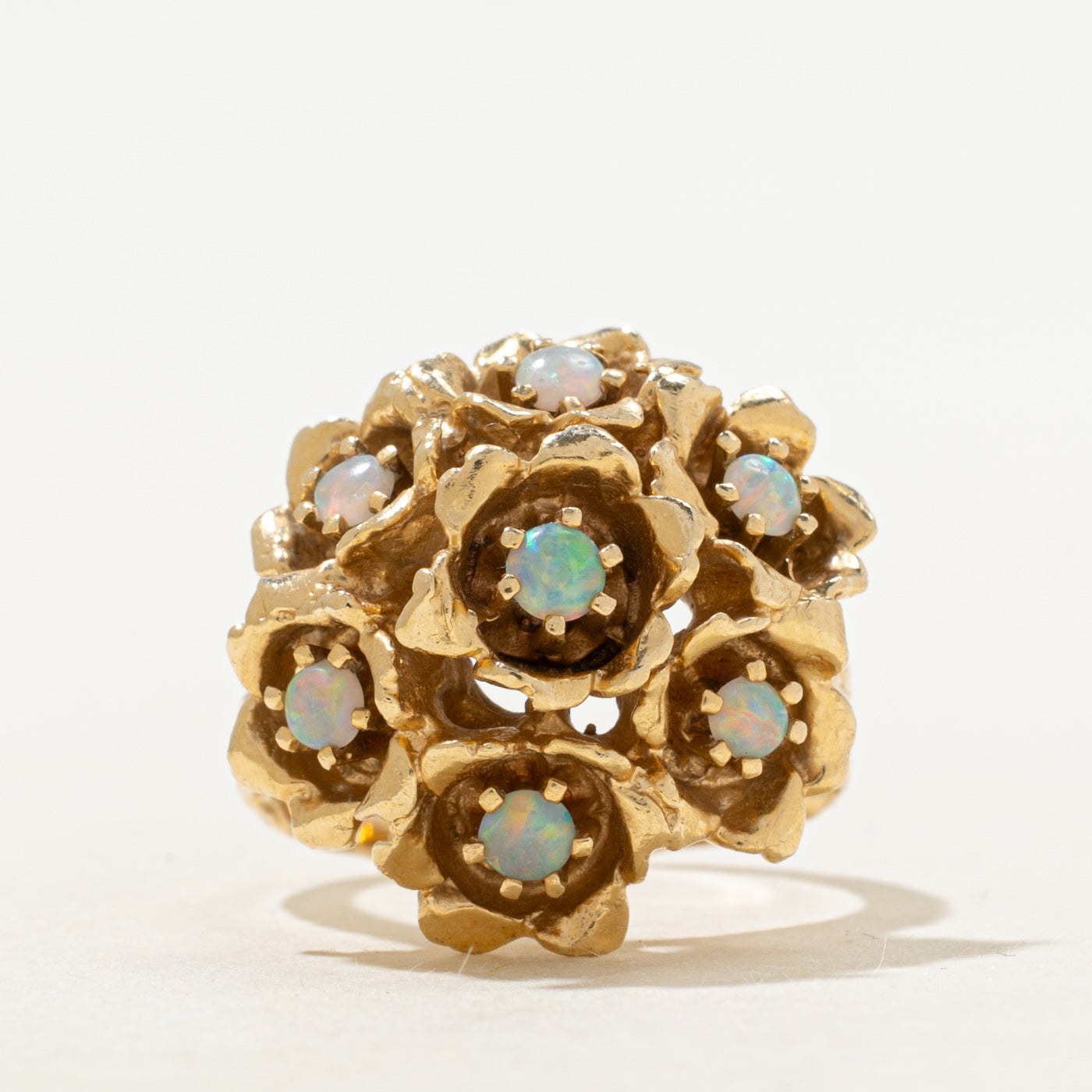 Scattered Opal Flower Cocktail Ring | 0.40ctw | SZ 7.25