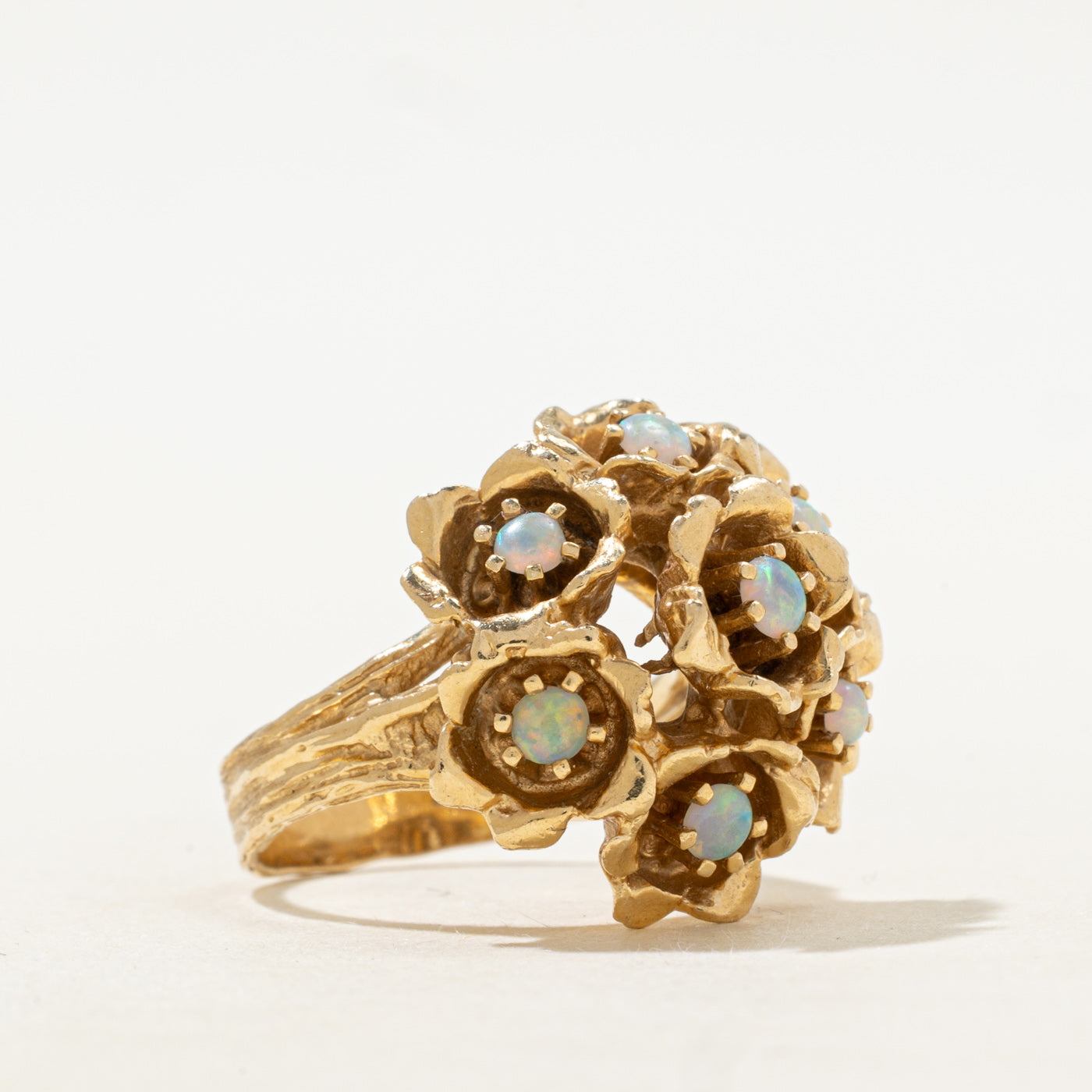 Scattered Opal Flower Cocktail Ring | 0.40ctw | SZ 7.25