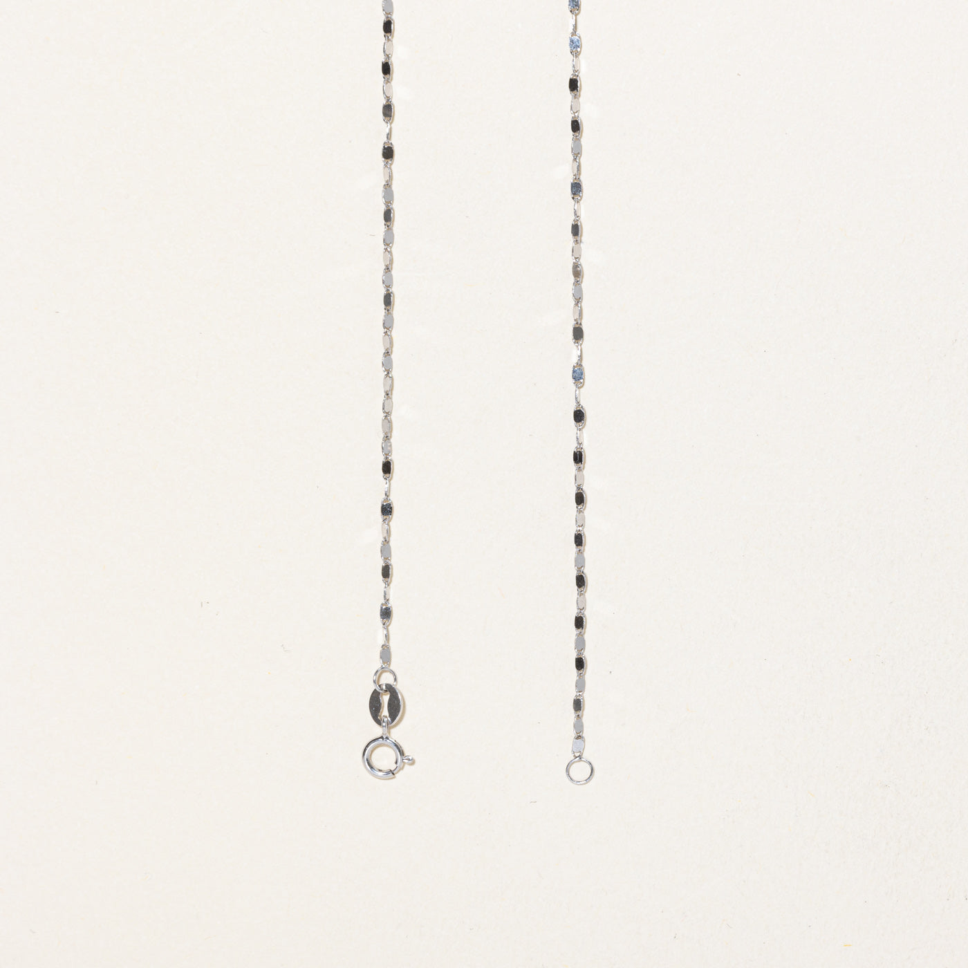 18K White Gold Diamond Cut Anchor Chain | 16.5"