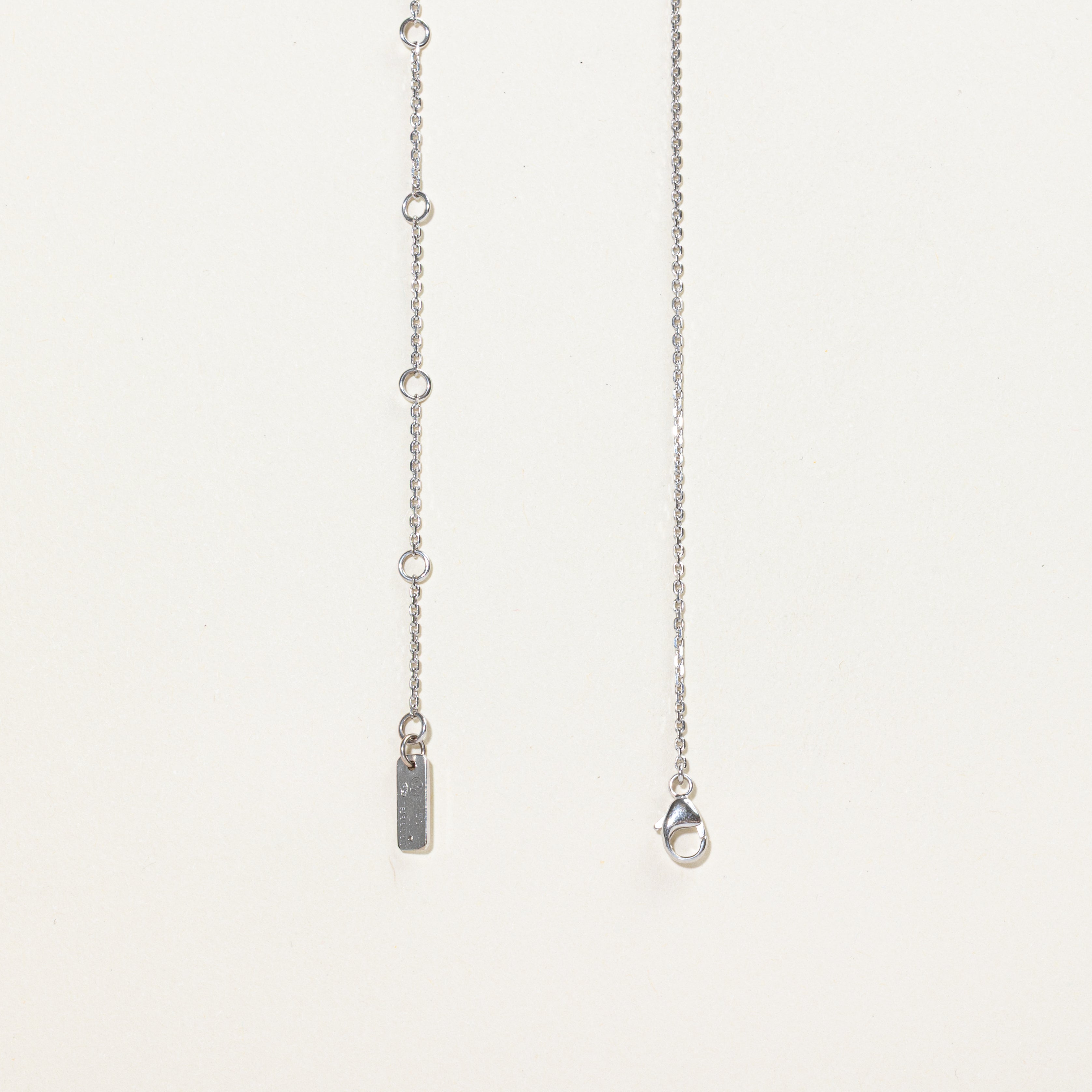 French 18k Diamond Bar Pendant Necklace | 0.20ct | 17"