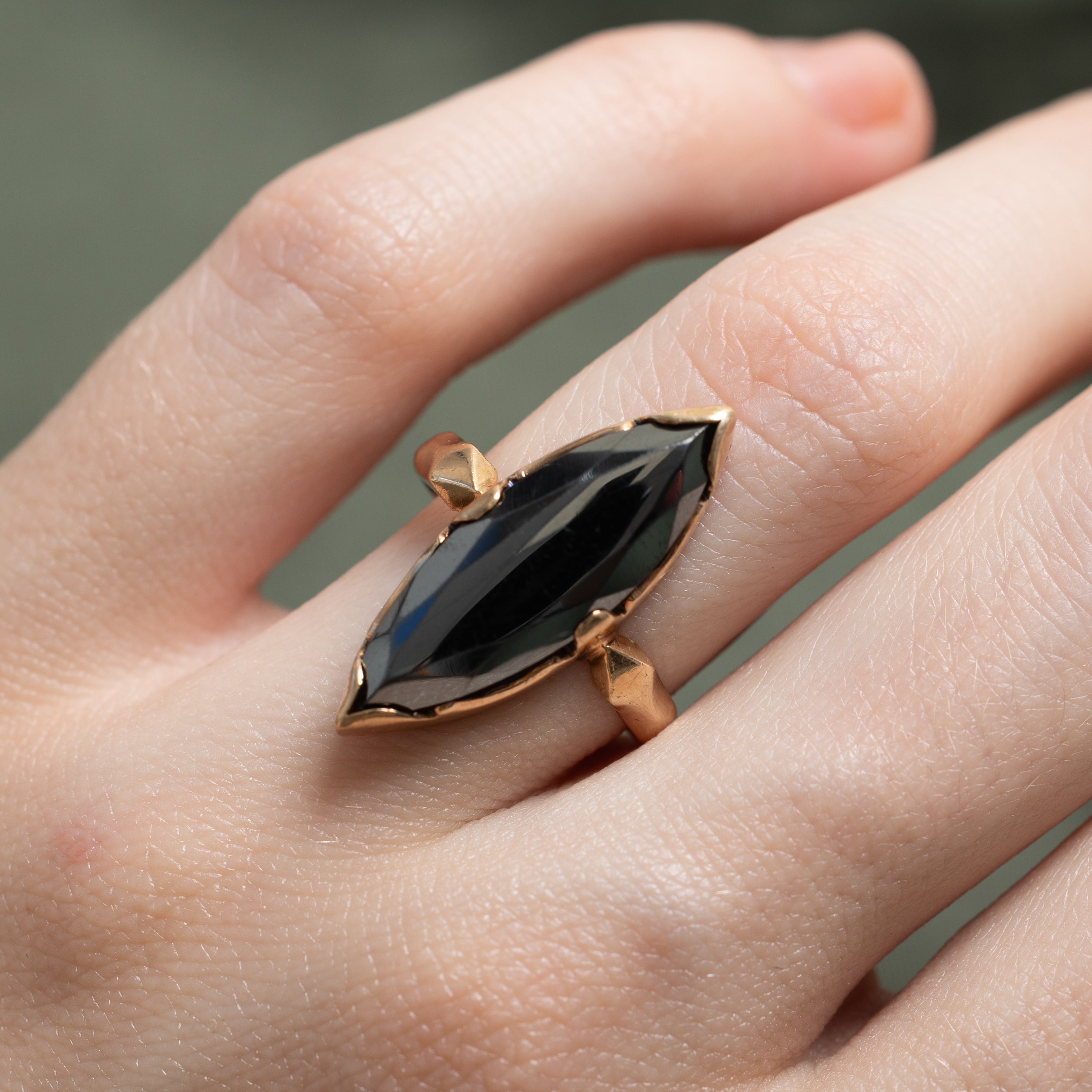 Hematite Navette Ring | SZ 5.25