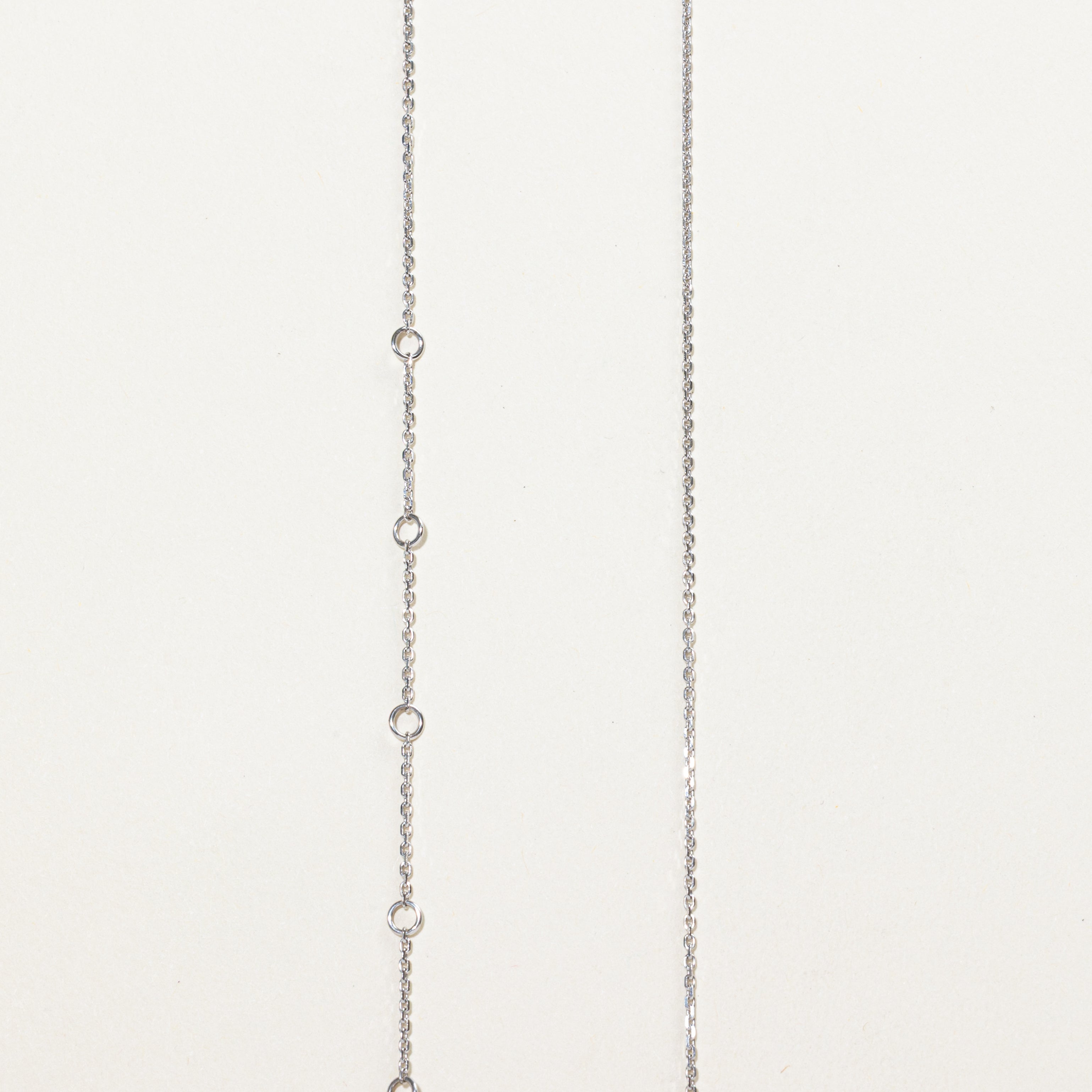 French 18k Diamond Bar Pendant Necklace | 0.20ct | 17"