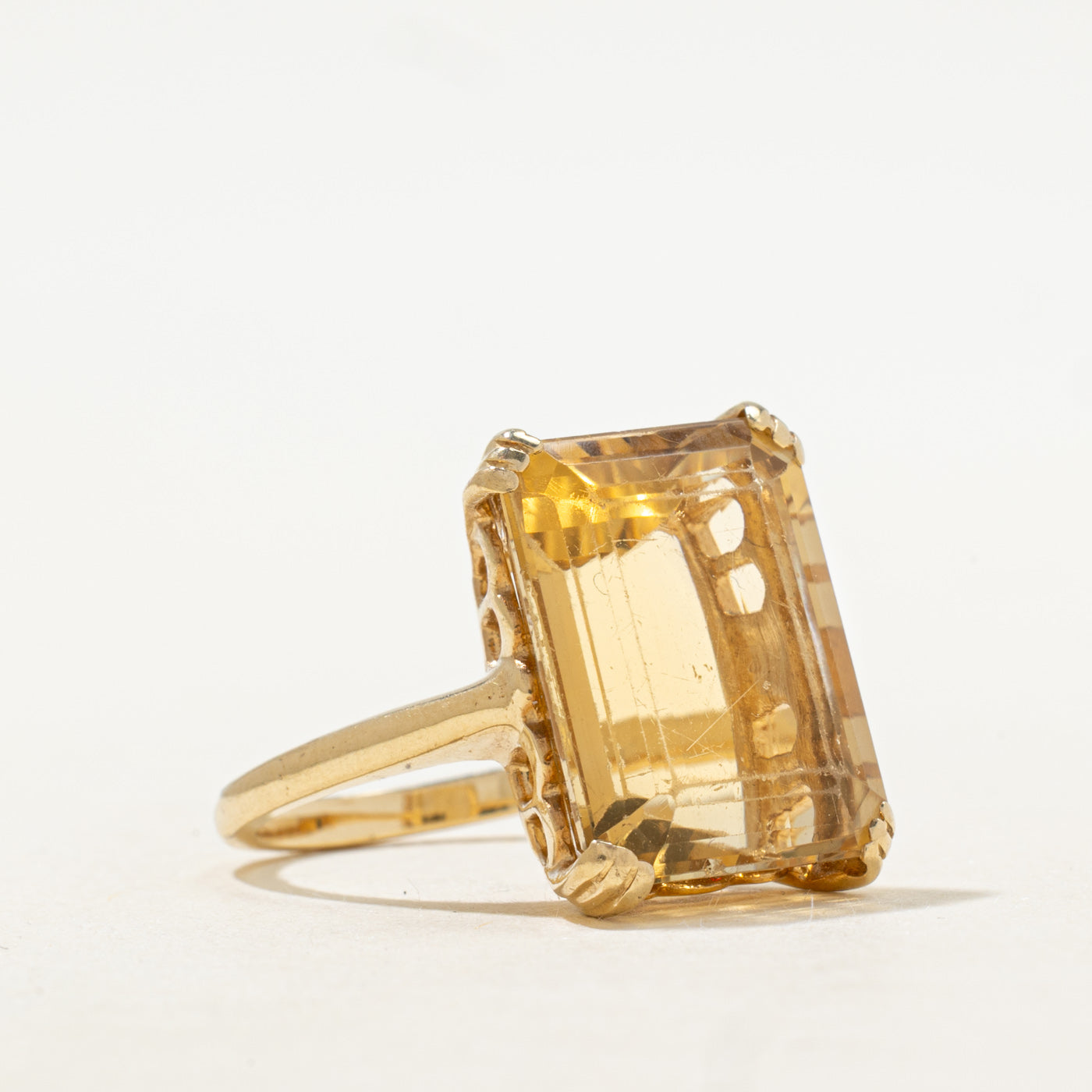 Basket Set Citrine Cocktail Ring | 13.25ct | SZ 6.75