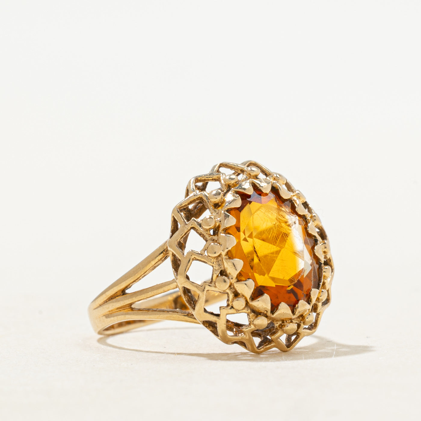 Citrine Openwork Cocktail Ring | 2.07ct | SZ 3.75