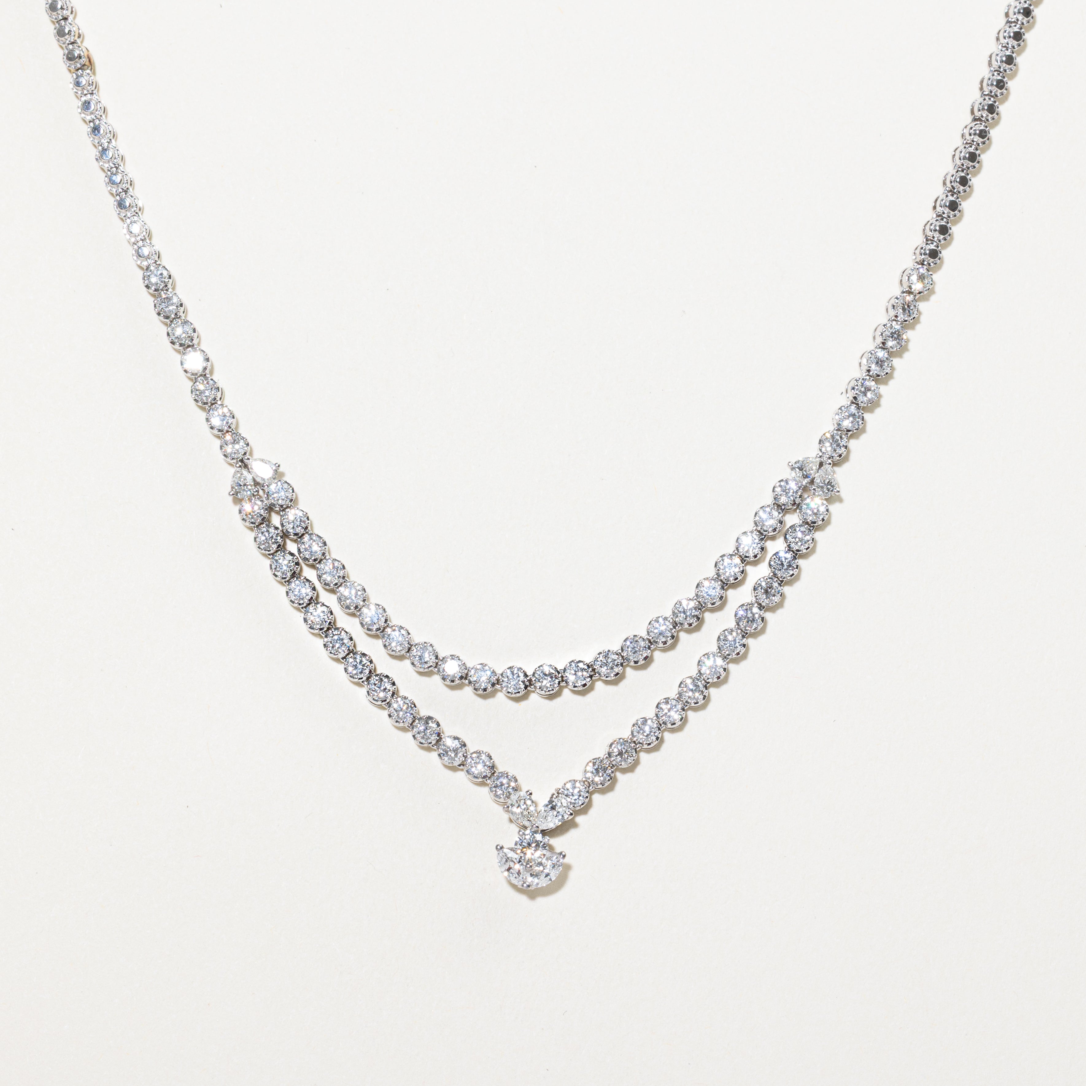 18k Mixed Cut Diamond Encrusted Layered Necklace | 2.11ct | 16"