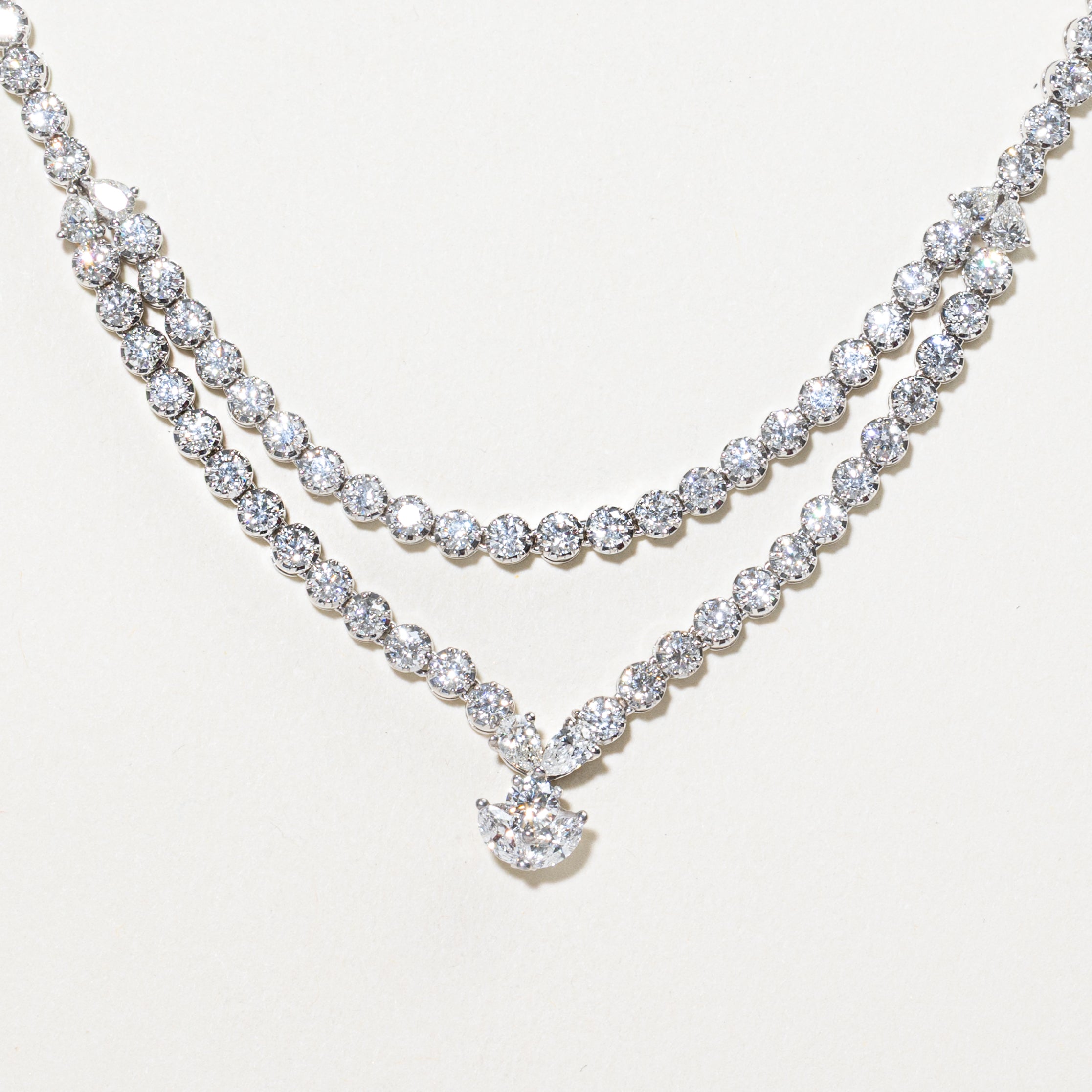 18k Mixed Cut Diamond Encrusted Layered Necklace | 2.11ct | 16"