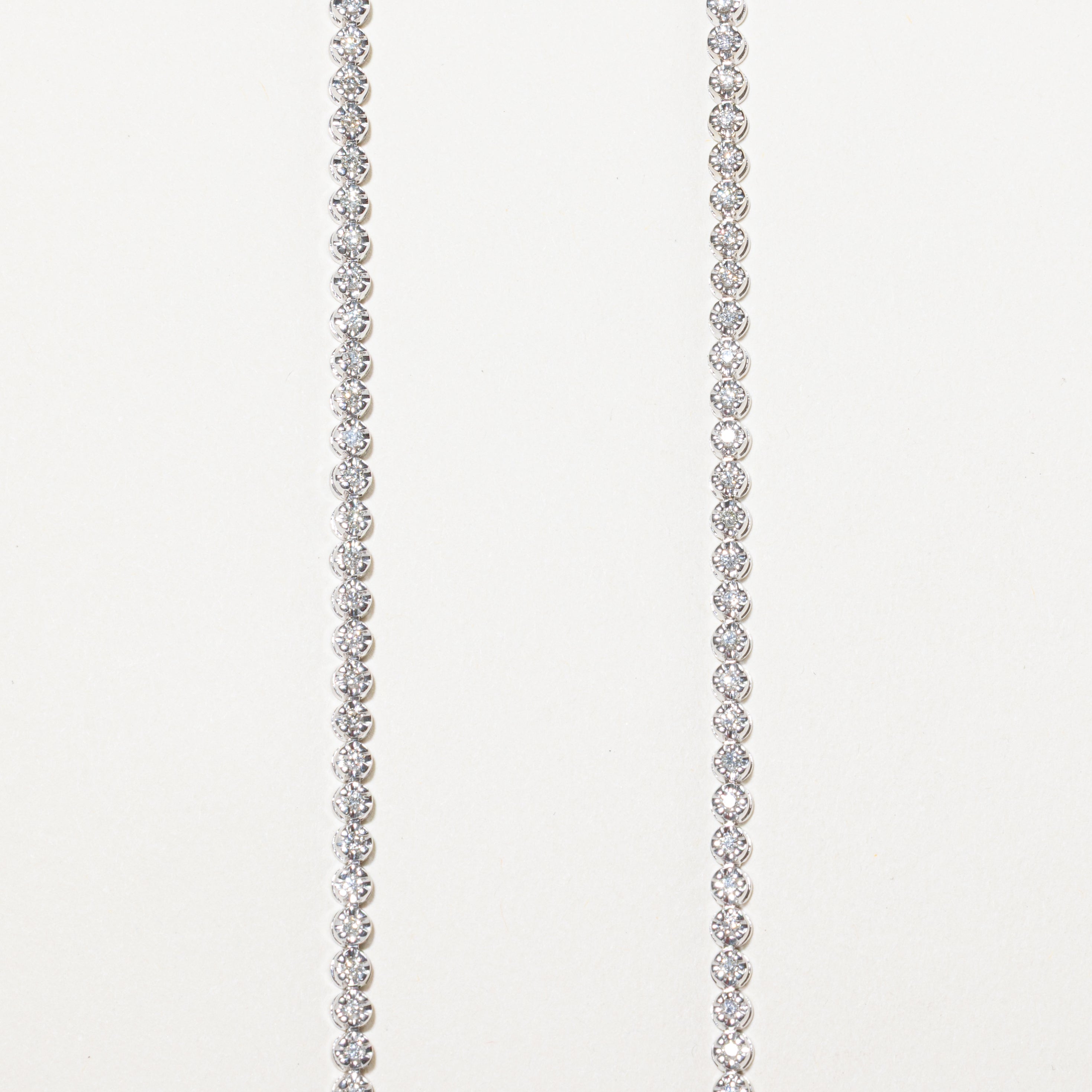 White Gold Illusion Set Diamond Tennis Necklace | 4.85ct | 18"