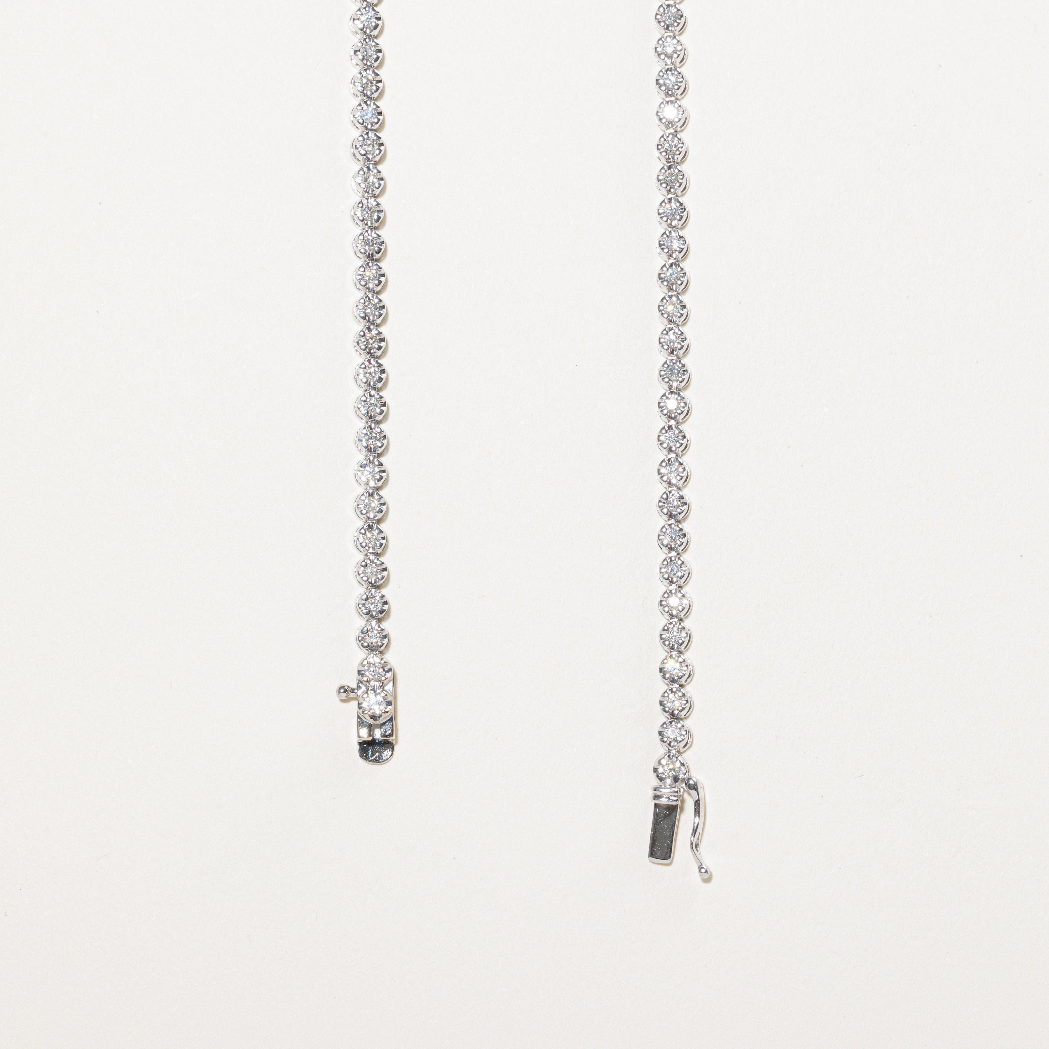 White Gold Illusion Set Diamond Tennis Necklace | 4.85ct | 18"