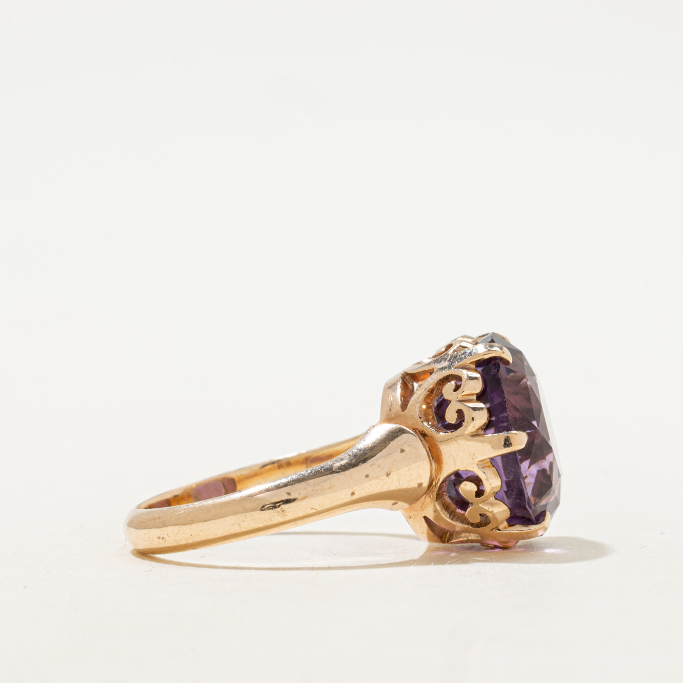 Round Cut Amethyst Cocktail Ring | 9.48ct | SZ 8.5