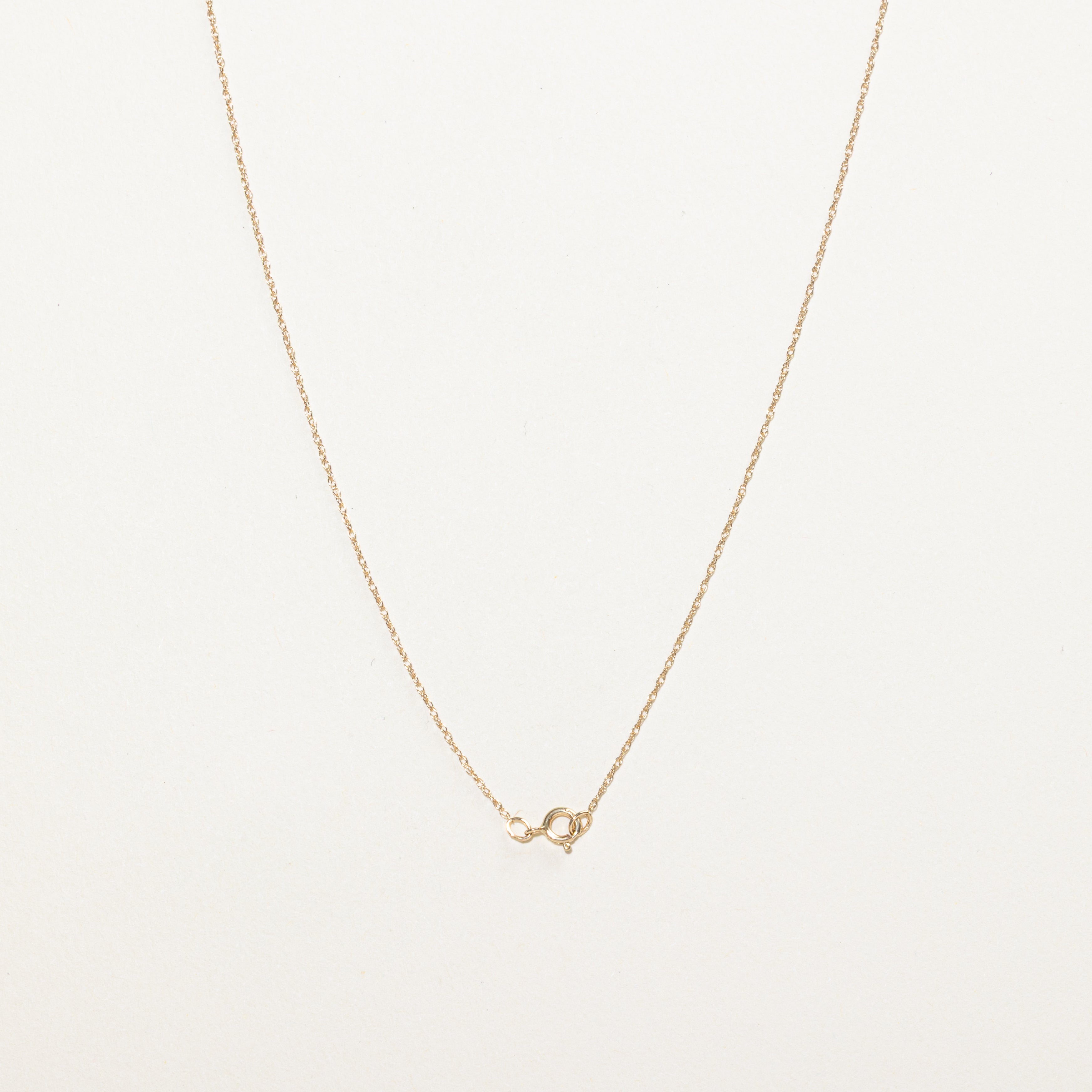 Yellow Gold Solitaire Diamond Pendant Necklace | 0.14ct | 18"