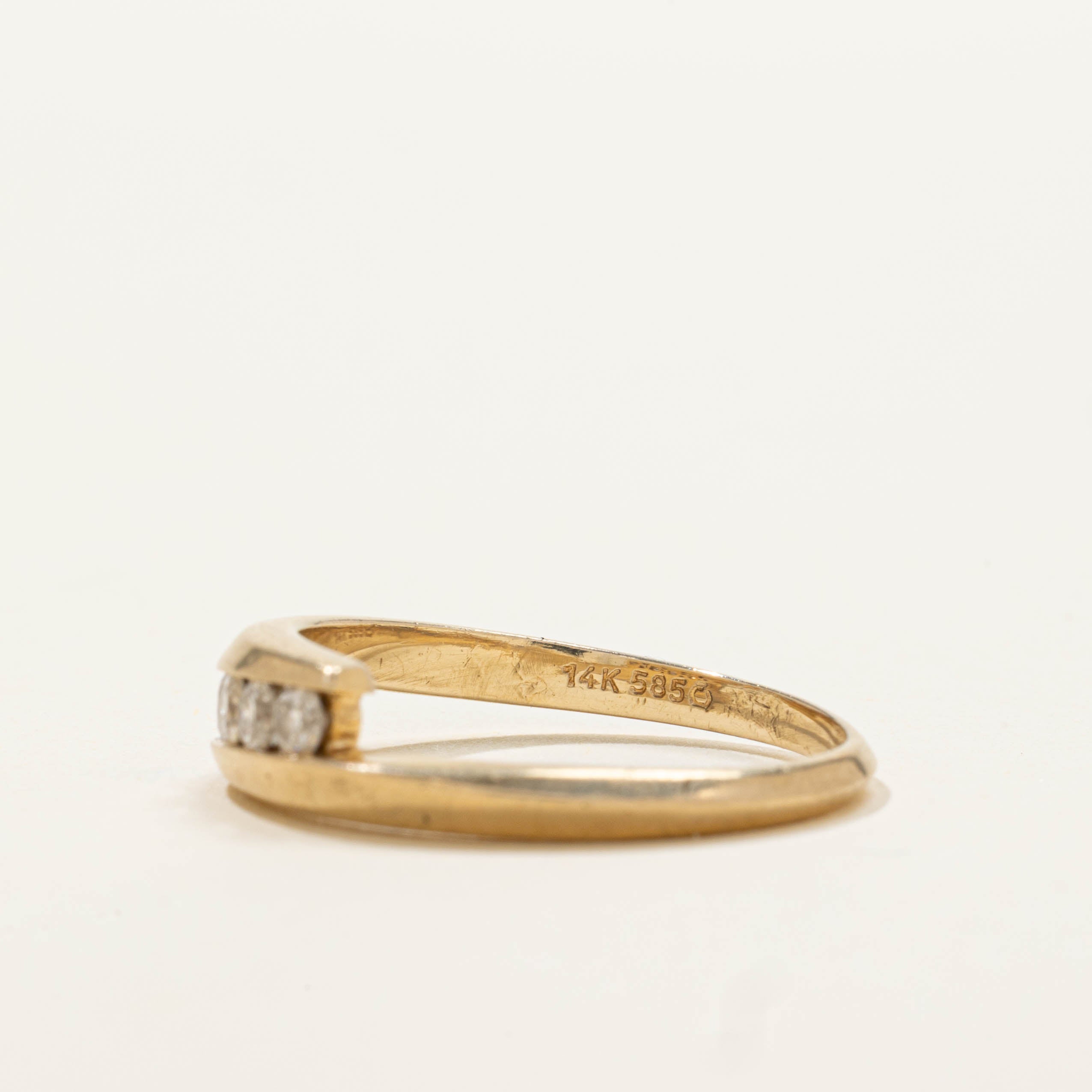 14k Five Stone Diamond Bypass Ring | SZ 6.5