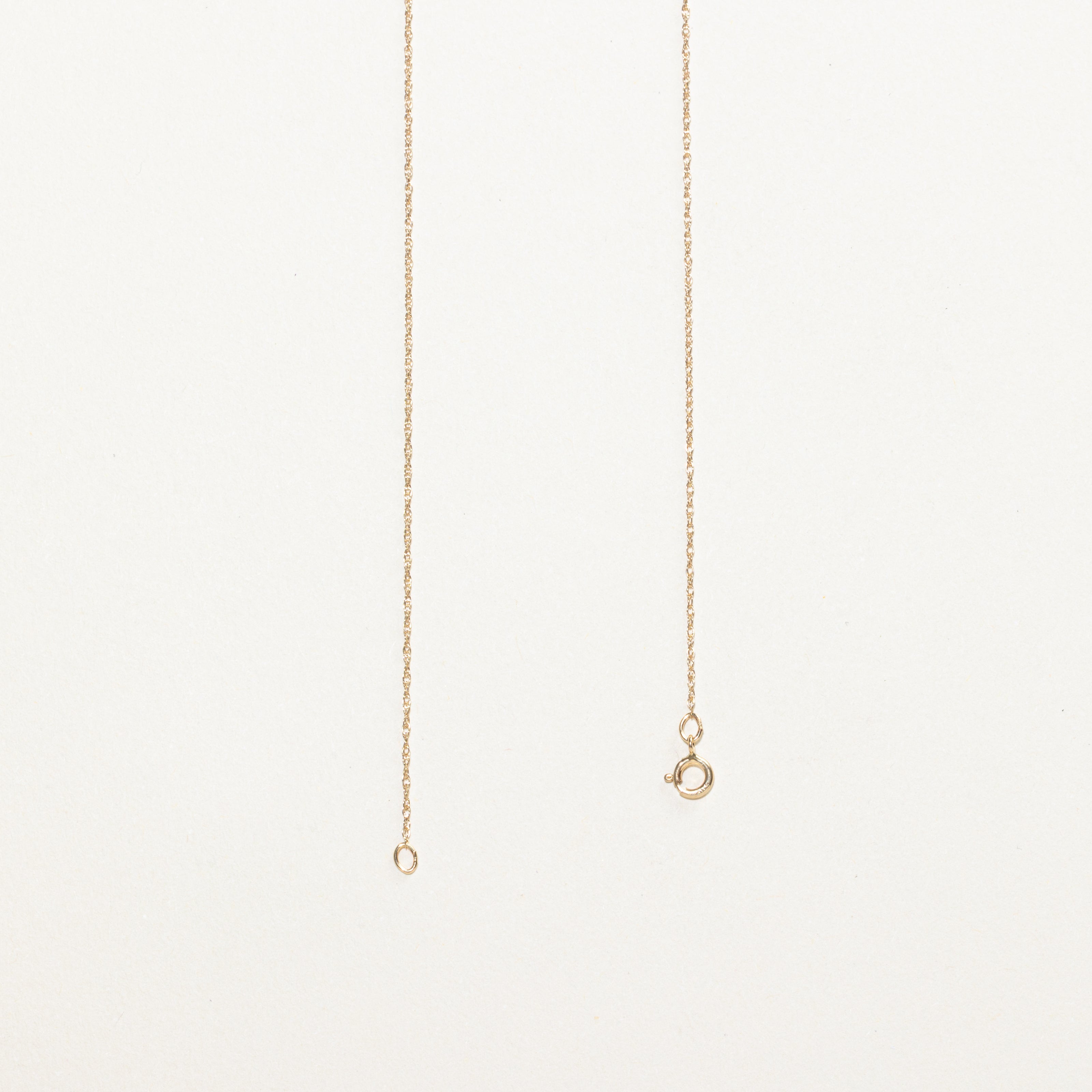 Yellow Gold Solitaire Diamond Pendant Necklace | 0.14ct | 18"