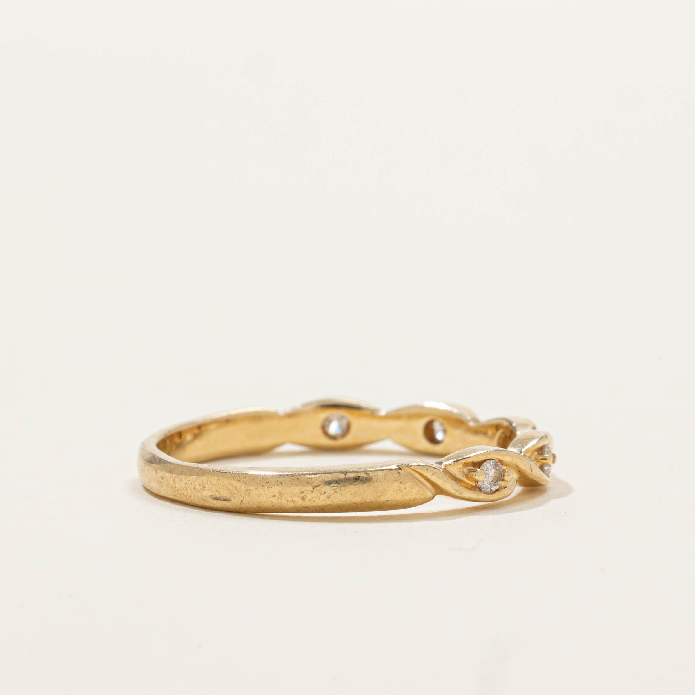 14k Semi Eternity Diamond Twisted Band | SZ 6.25