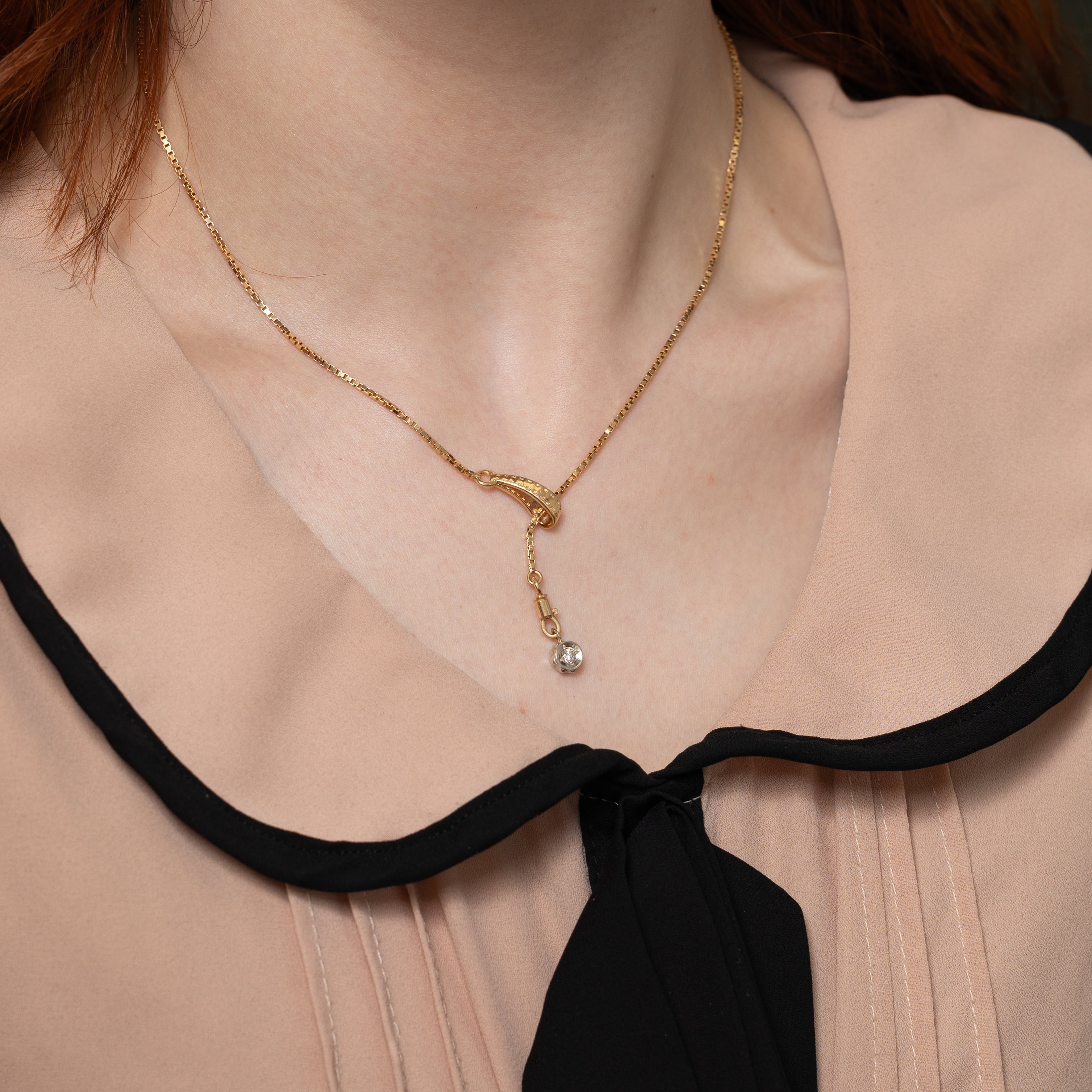 Yellow Gold Diamond Pendant Necklace | 0.10ct | 16"