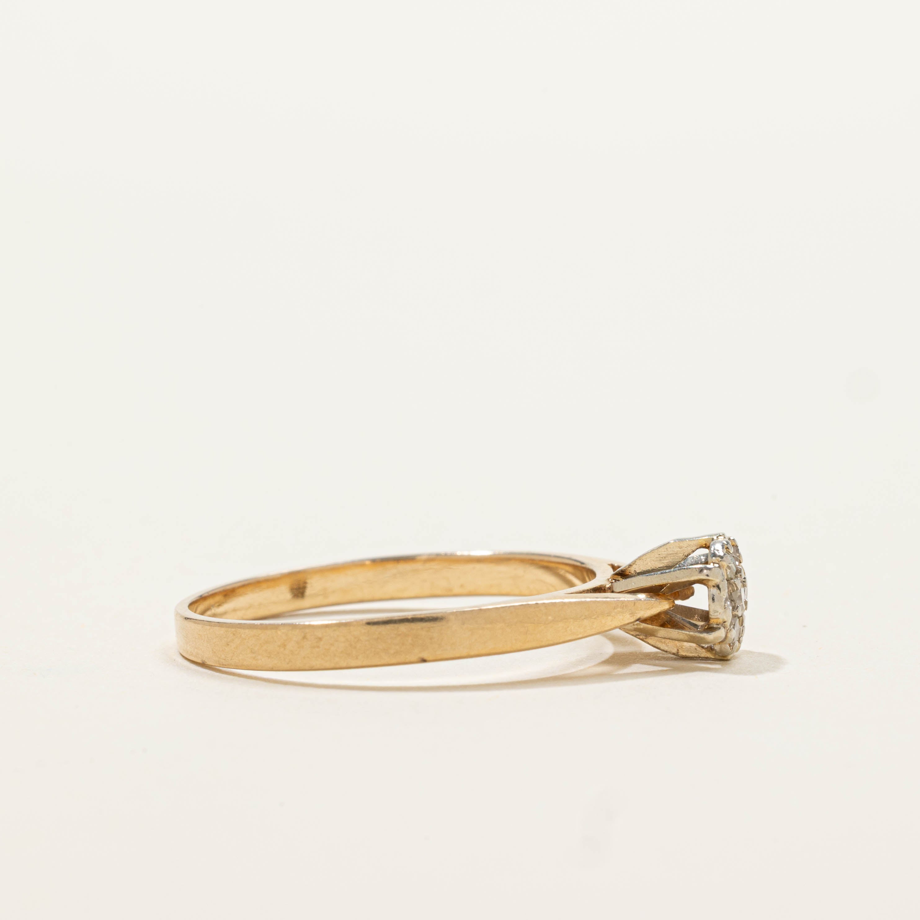 14k Diamond Circle Cluster Ring | SZ 8