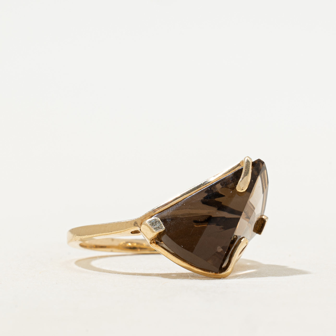 Smoky Quartz Abstract Cocktail Ring | 7.50ct | SZ 6