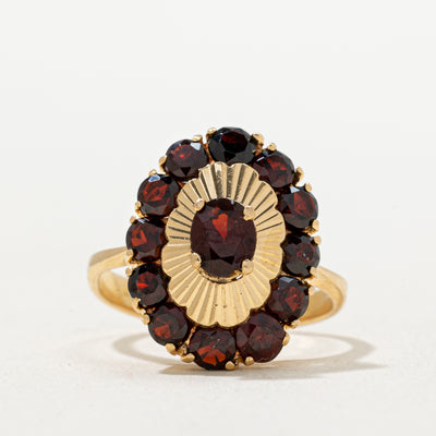 Garnet Oval Shaped Cocktail Ring | 1.95ctw | SZ 7.25