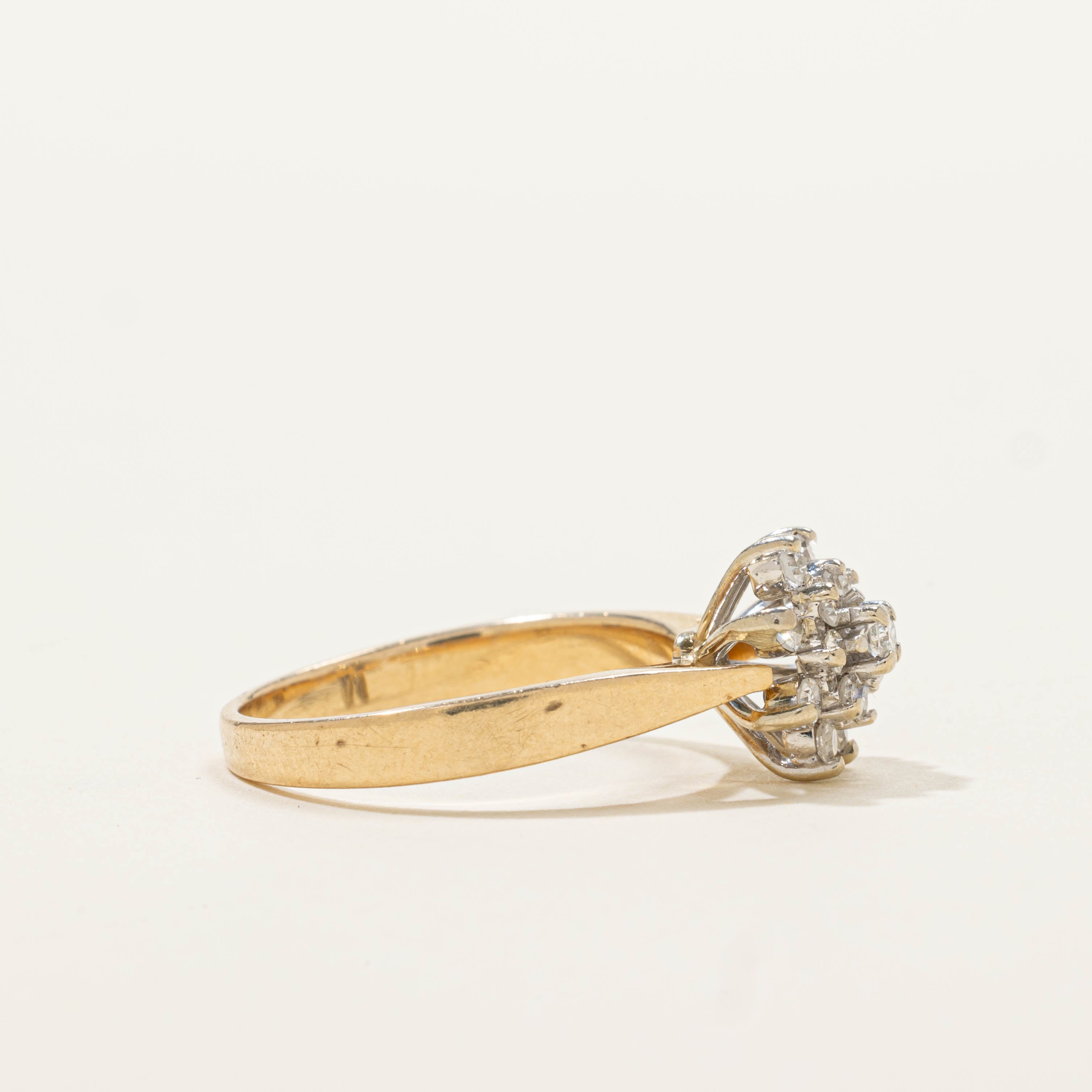 14k Diamond Petal Cluster Ring | SZ 6.5