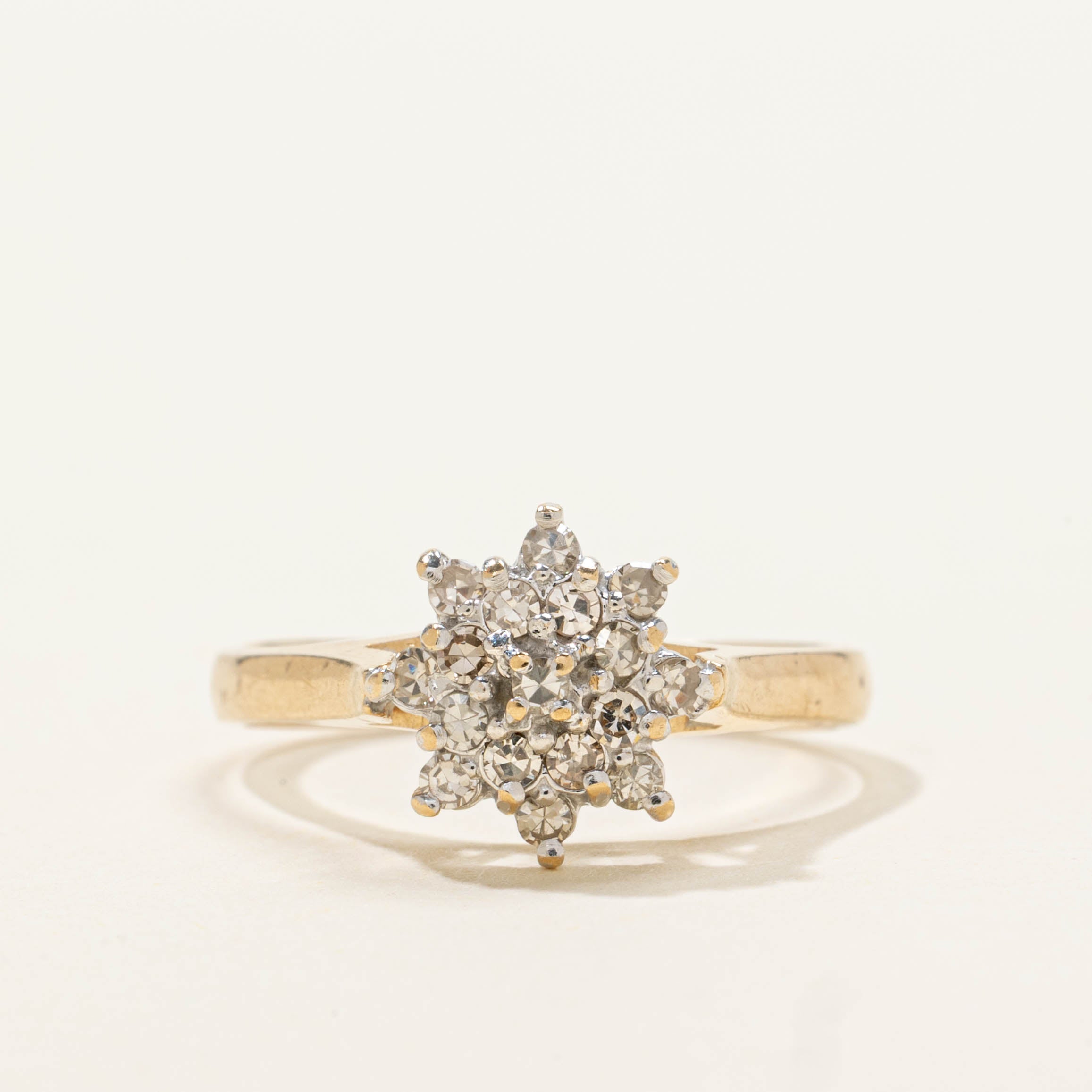 14k Diamond Petal Cluster Ring | SZ 6