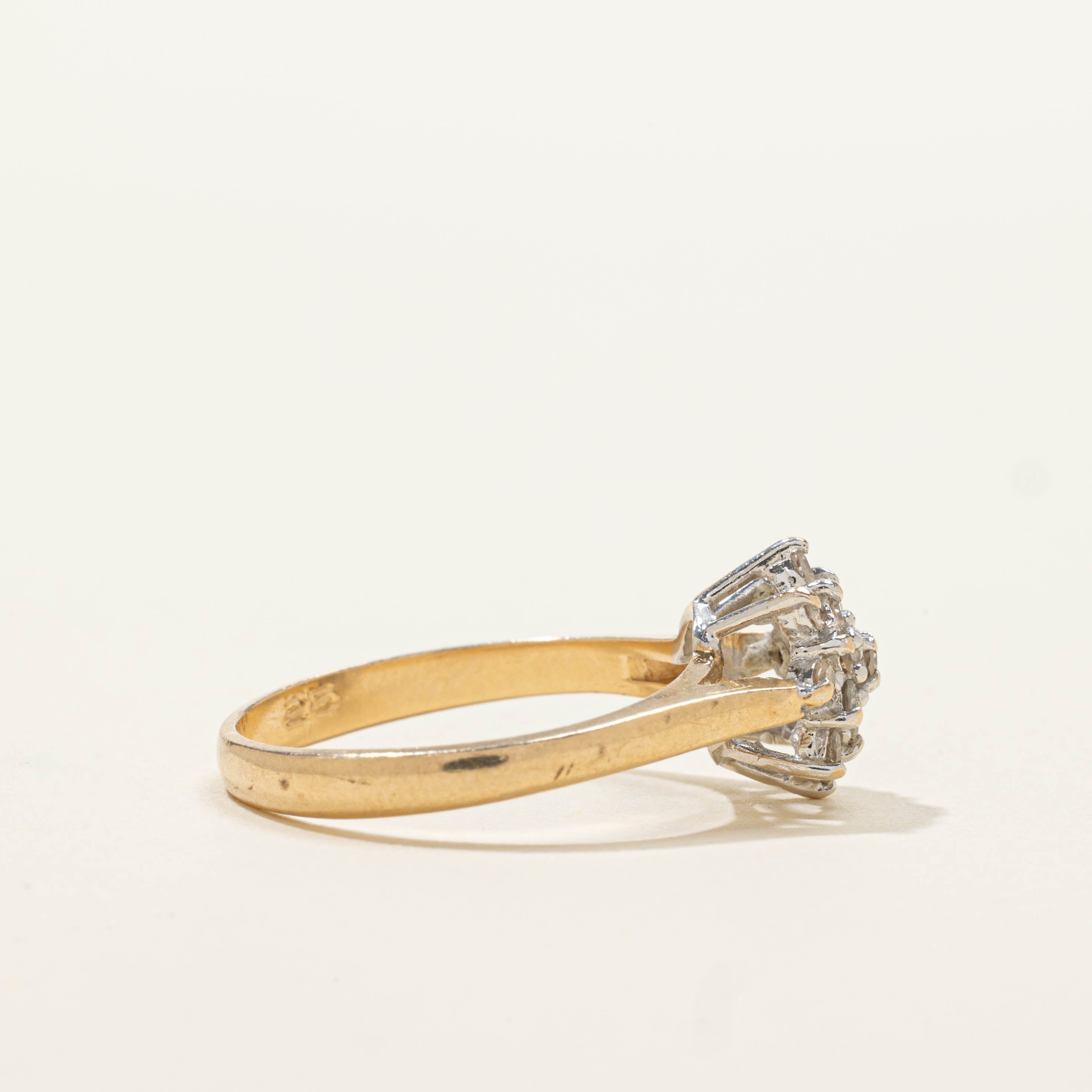 14k Diamond Petal Cluster Ring | SZ 6