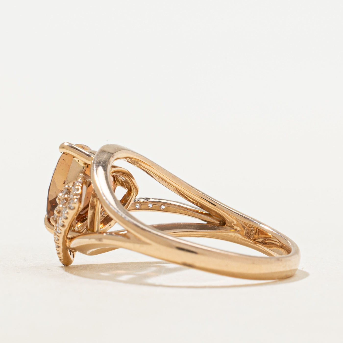 Trillion Cut Imperial Topaz & Diamond Cocktail Ring | 1.70ct, 0.05ctw | SZ 7