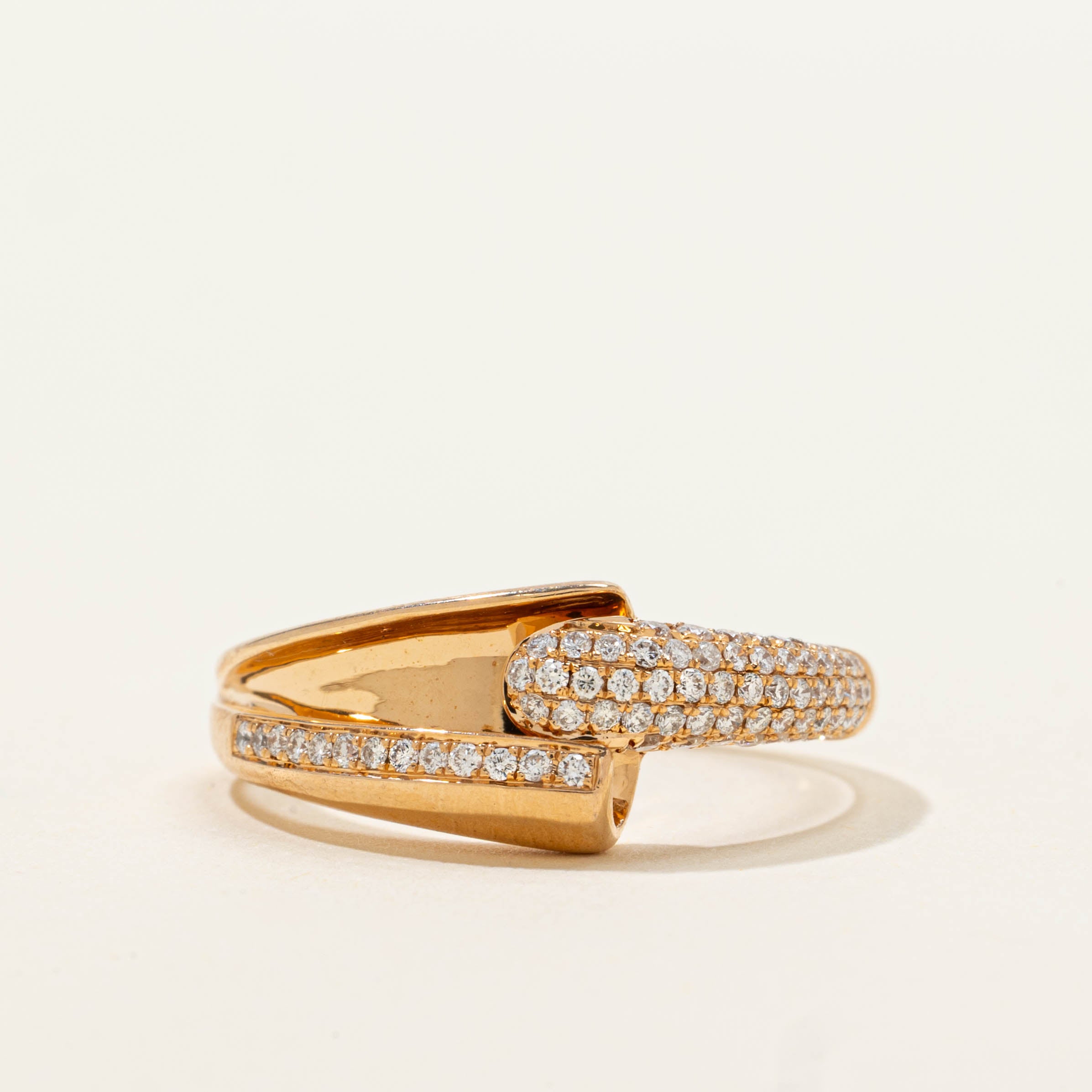 18k Pavé Set Diamond Abstract Ring | SZ 6