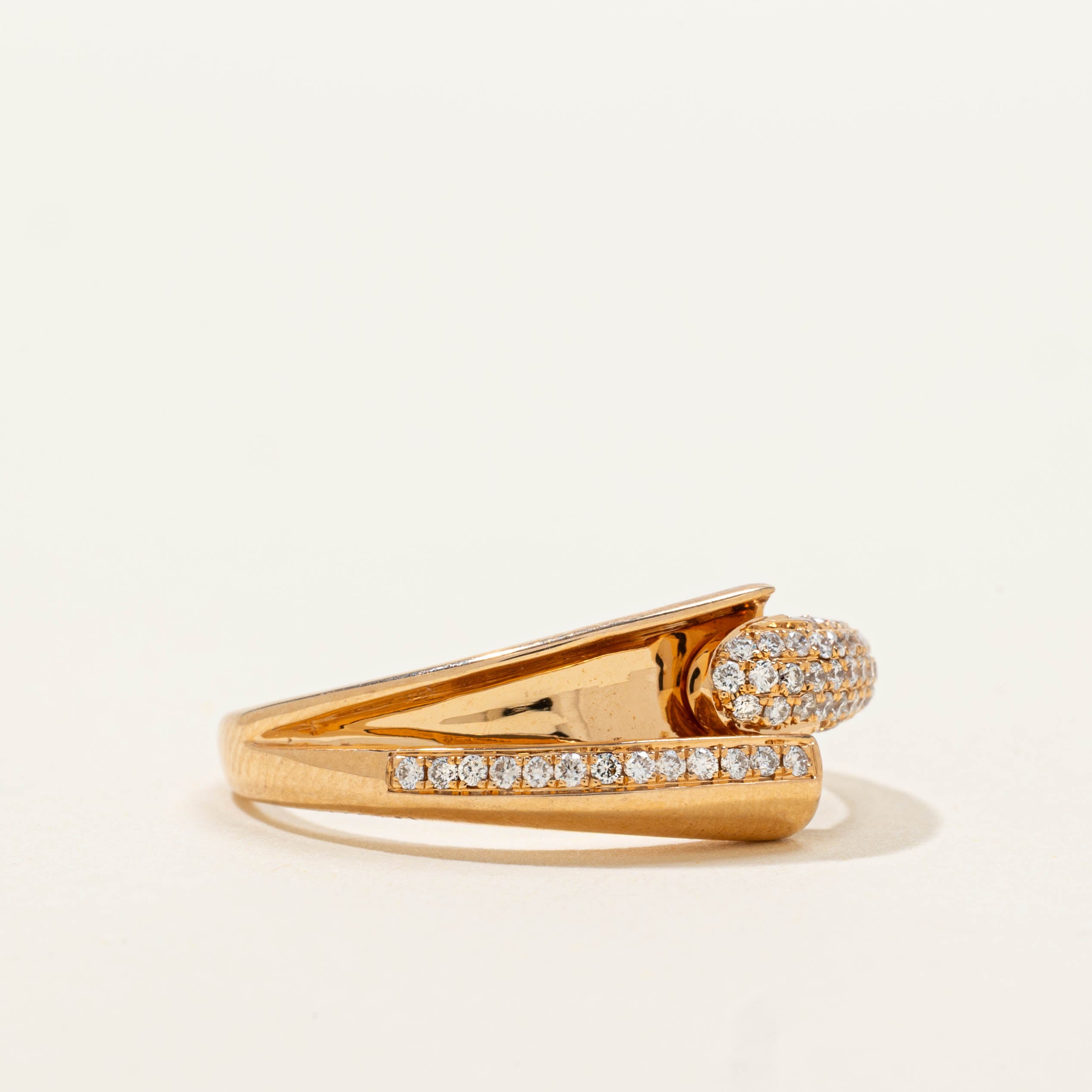 18k Pavé Set Diamond Abstract Ring | SZ 6