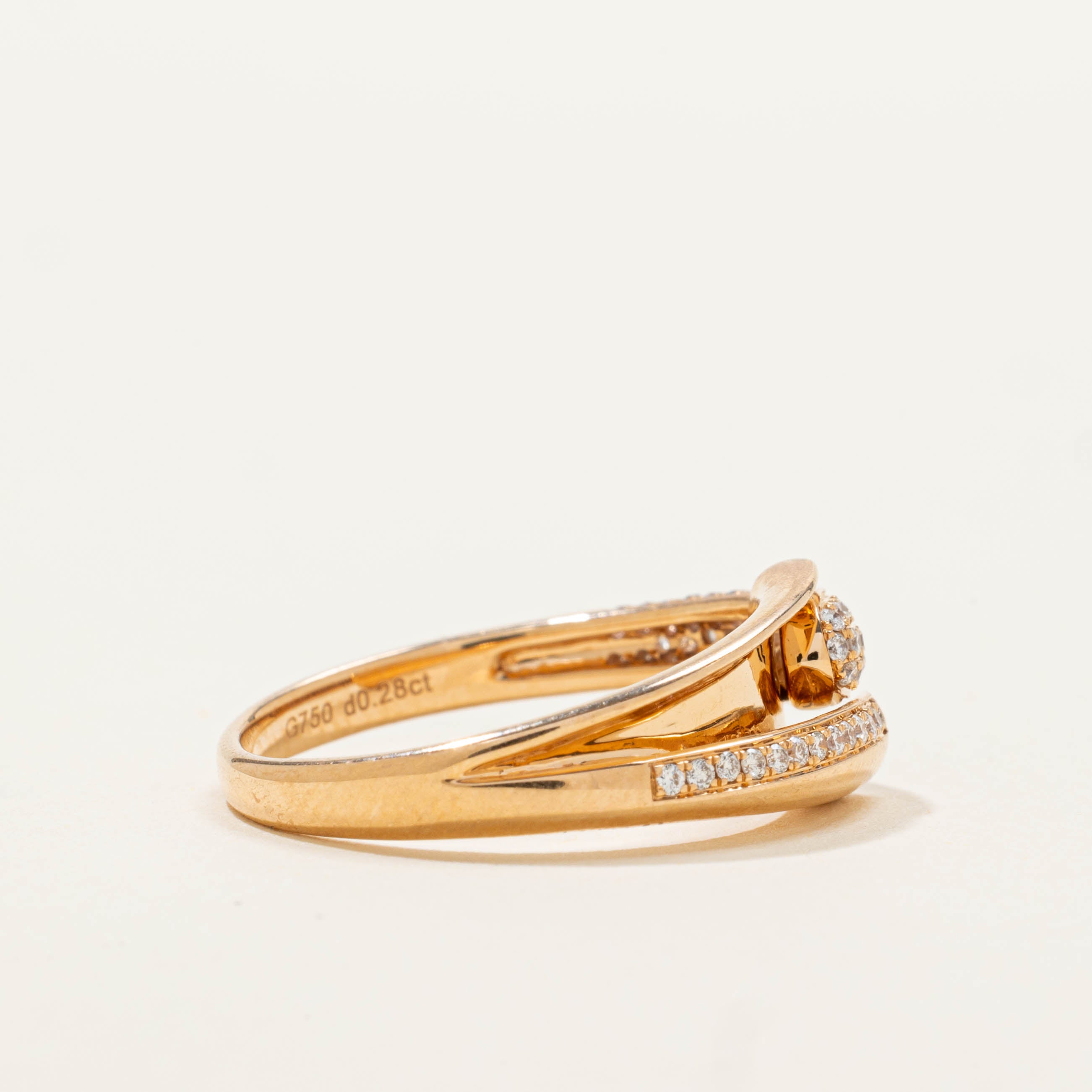 18k Pavé Set Diamond Abstract Ring | SZ 6