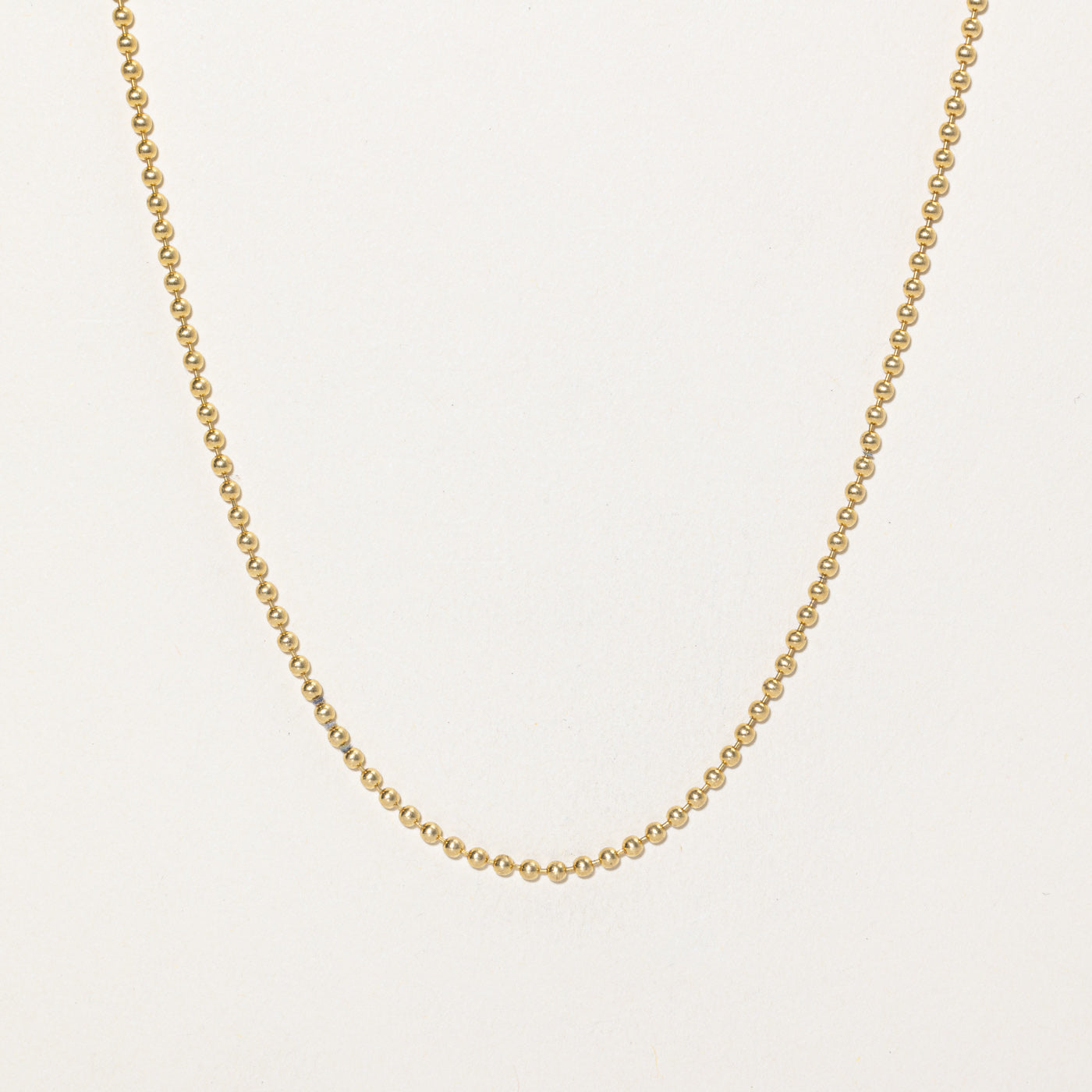 Italian 18K Yellow Gold Ball Beaded Necklace | 20"