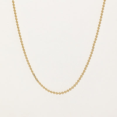 Italian 18K Yellow Gold Ball Beaded Necklace | 20