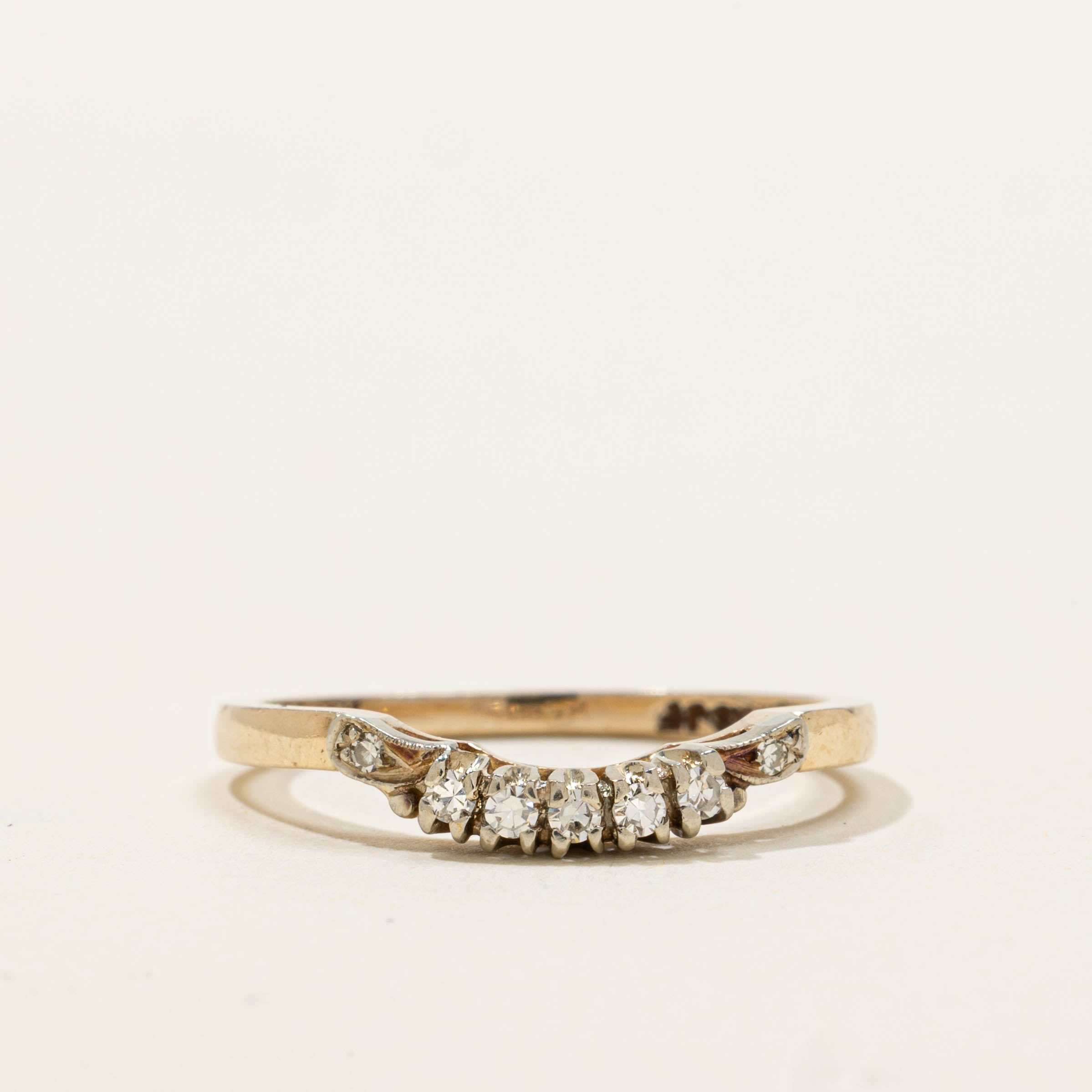 ‘Birks’ 14k Diamond Contour Ring | SZ 7