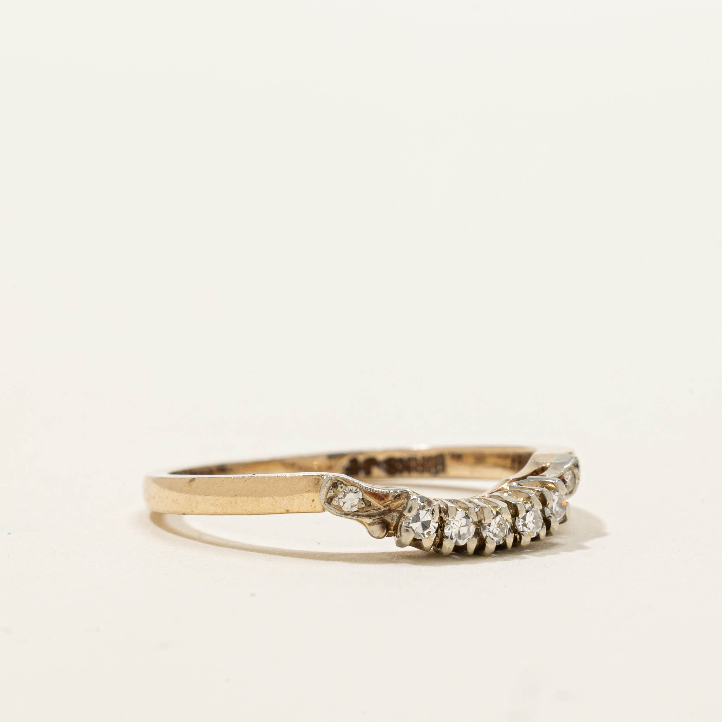‘Birks’ 14k Diamond Contour Ring | SZ 7