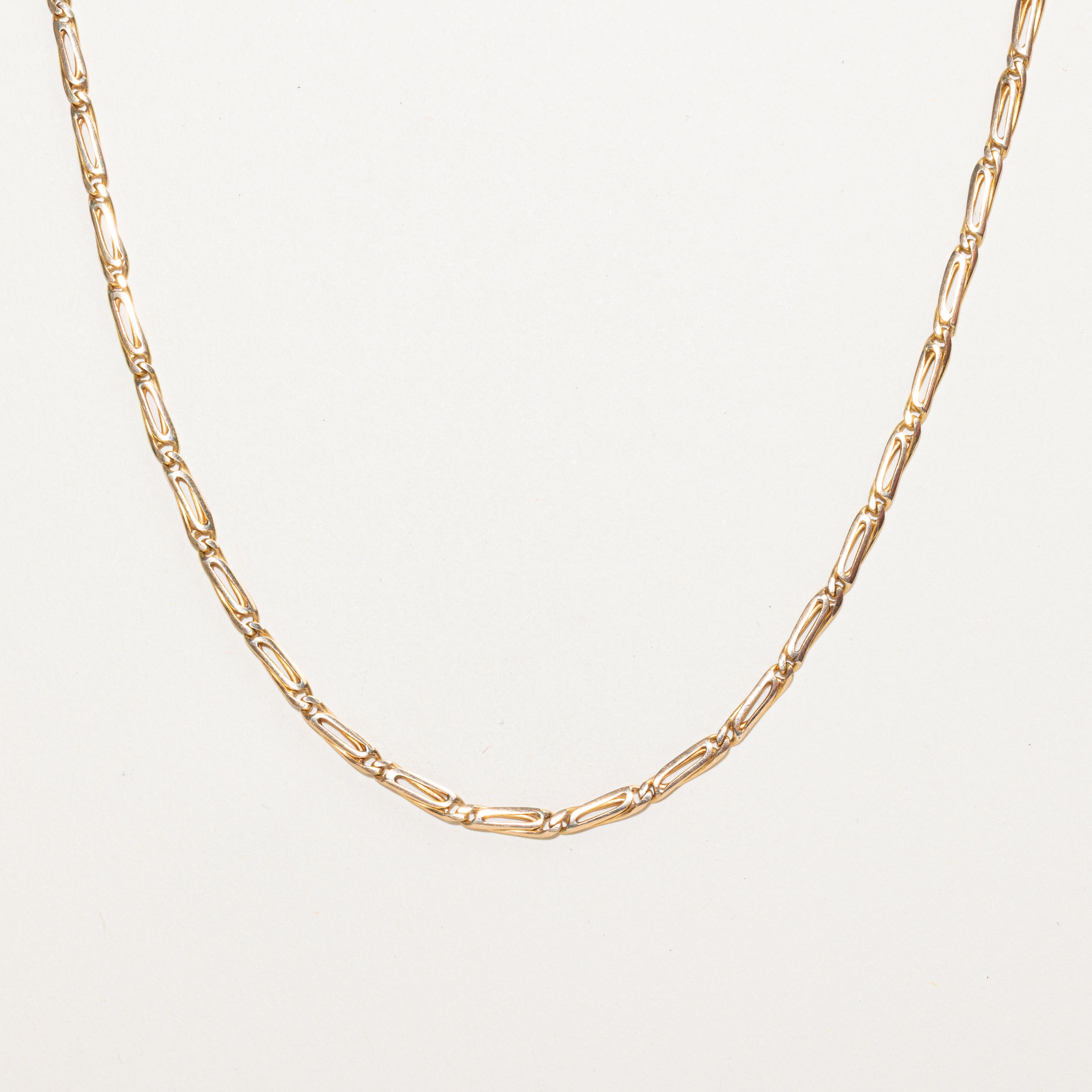 18k Yellow Gold Scroll Link Chain | 22"