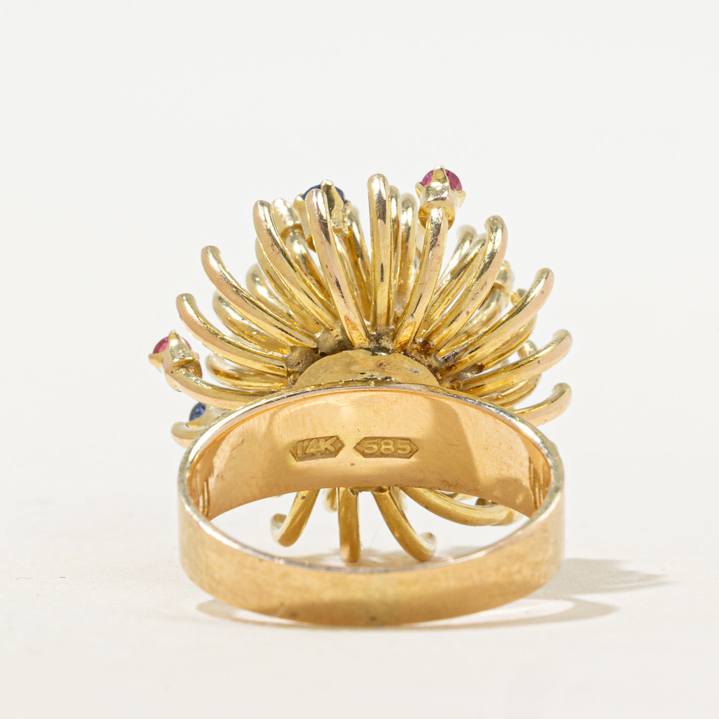 Scattered Multi Gemstone Chrysanthemum Cocktail Ring | 0.08ct, 0.42ctw | SZ 6.25