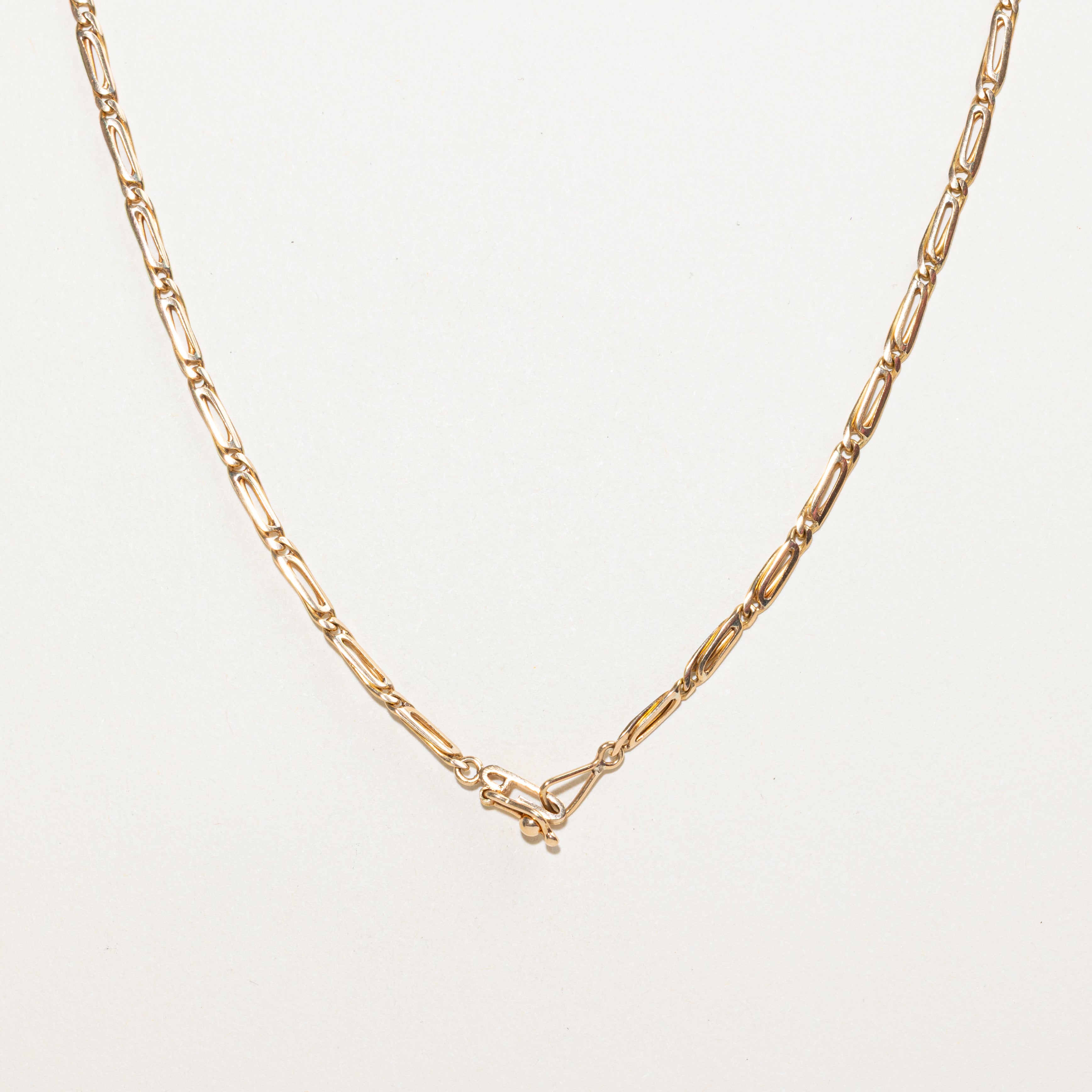 18k Yellow Gold Scroll Link Chain | 22"