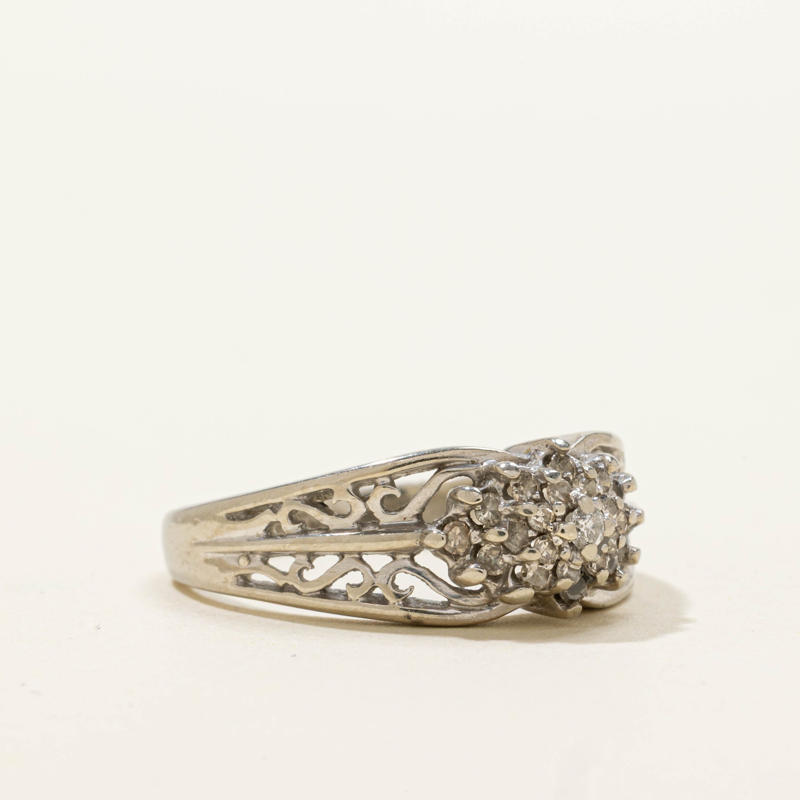 10k Diamond Cluster Openwork Ring | SZ 7.75