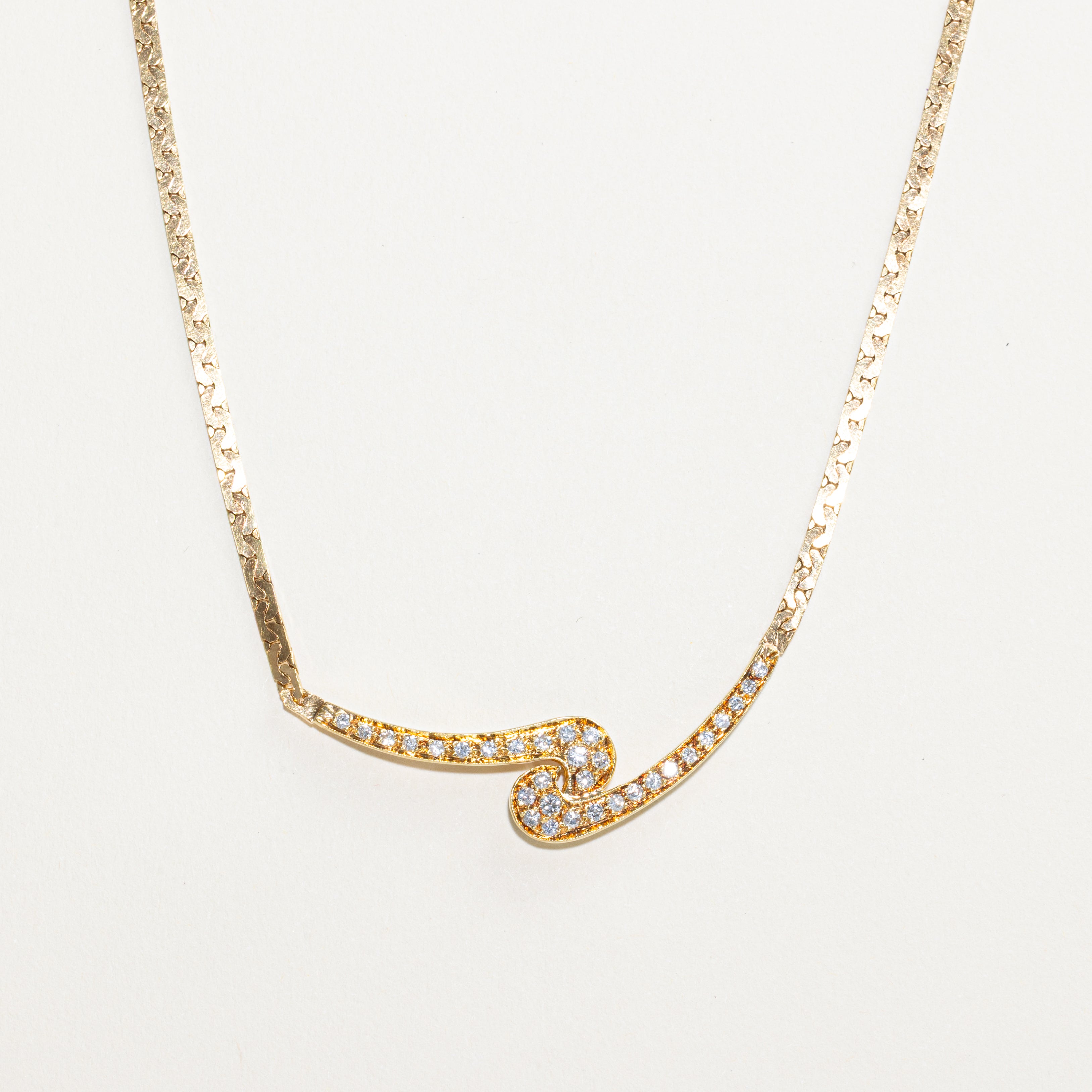 18k Yellow Gold Diamond Bypass Pendant Necklace | 0.53ctw | 16"