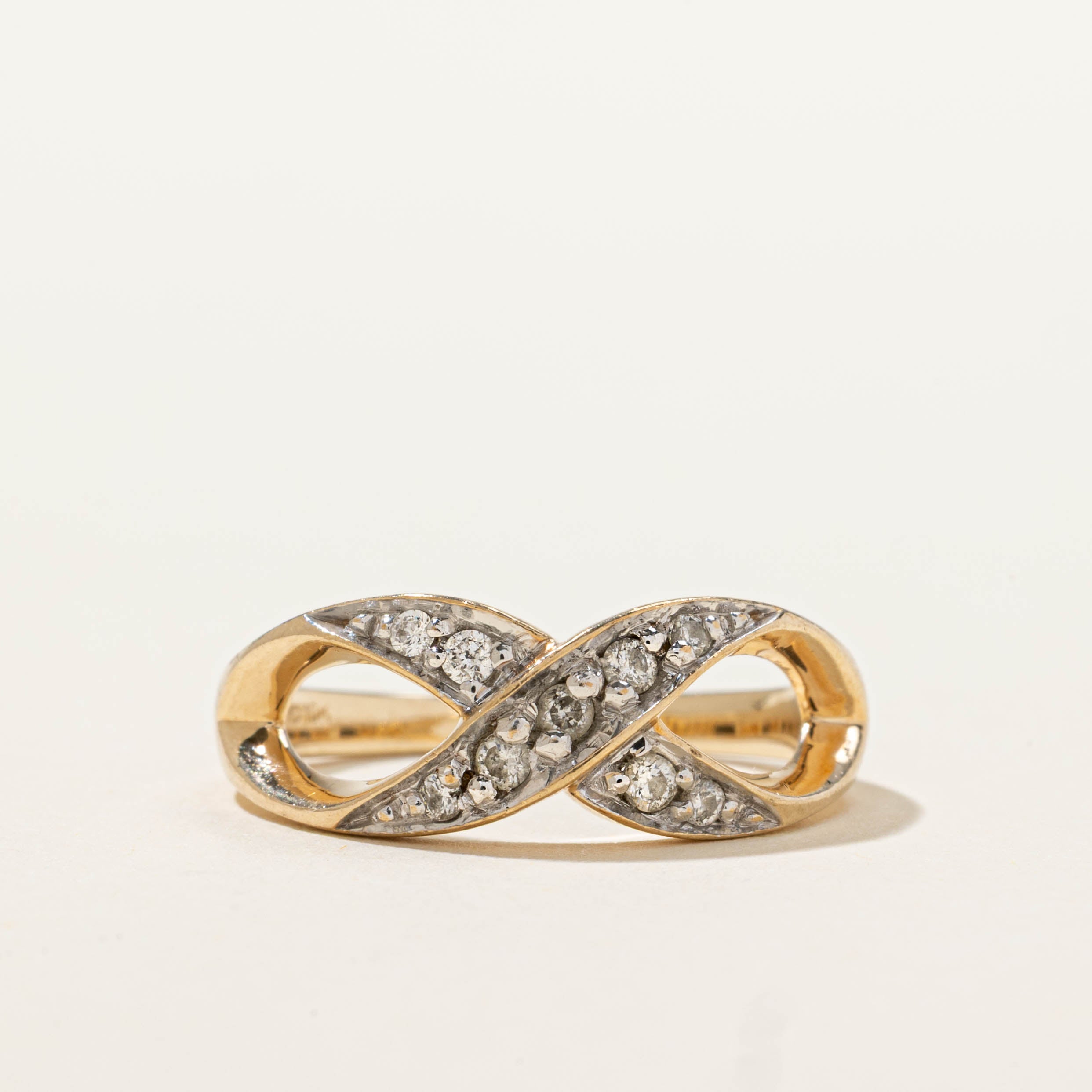 10k Diamond Infinity Crossover Ring | SZ 6.25