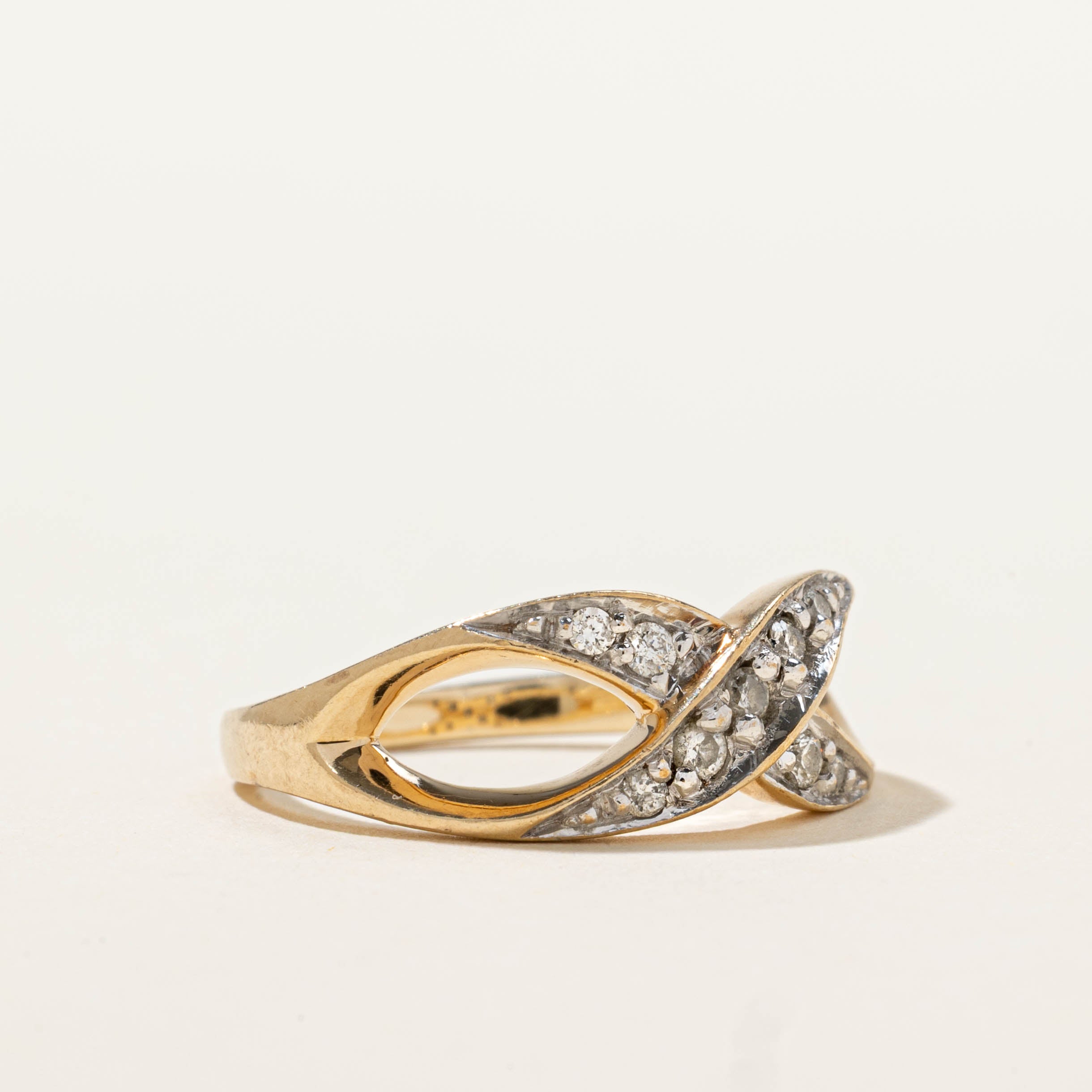 10k Diamond Infinity Crossover Ring | SZ 6.25