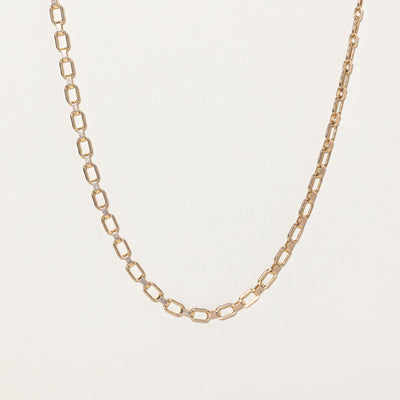 Italian 10K Rose Gold Trombone Chain | 18.5