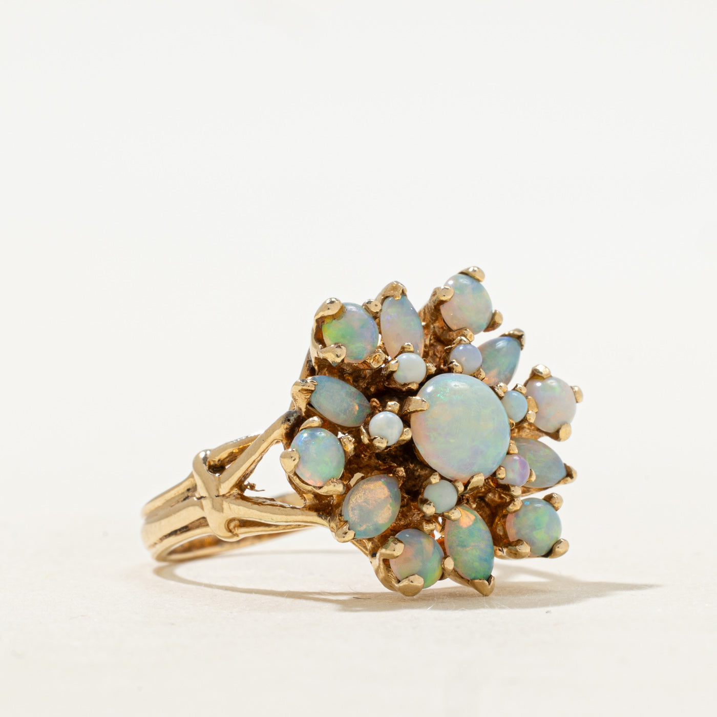 Opal Petal Cluster Cocktail Ring | 1.60ctw | SZ 6