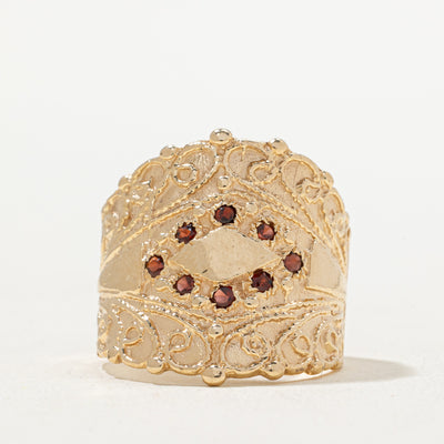 Scattered Garnet Ornate Ring | 0.20ctw | SZ 8