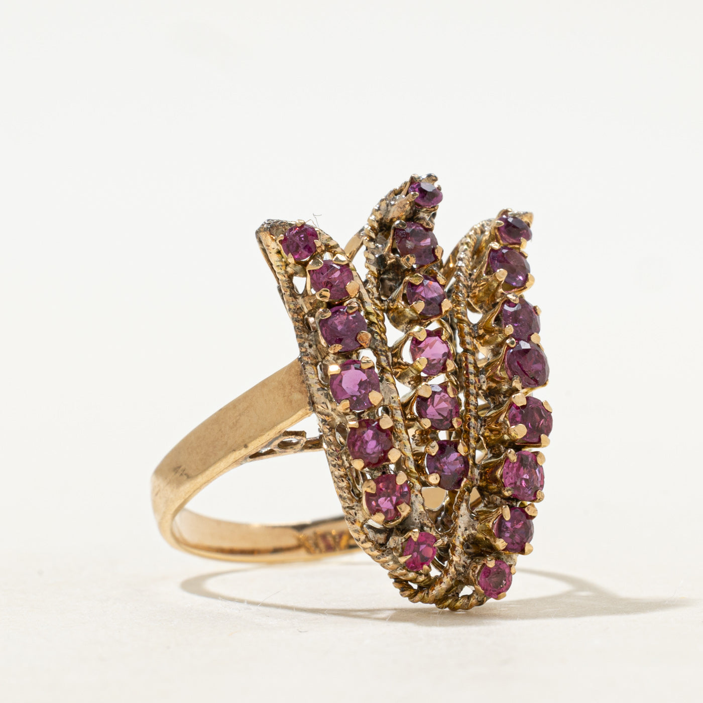 18k Ruby Floral Cocktail Ring | 1.80ctw | SZ 9.25