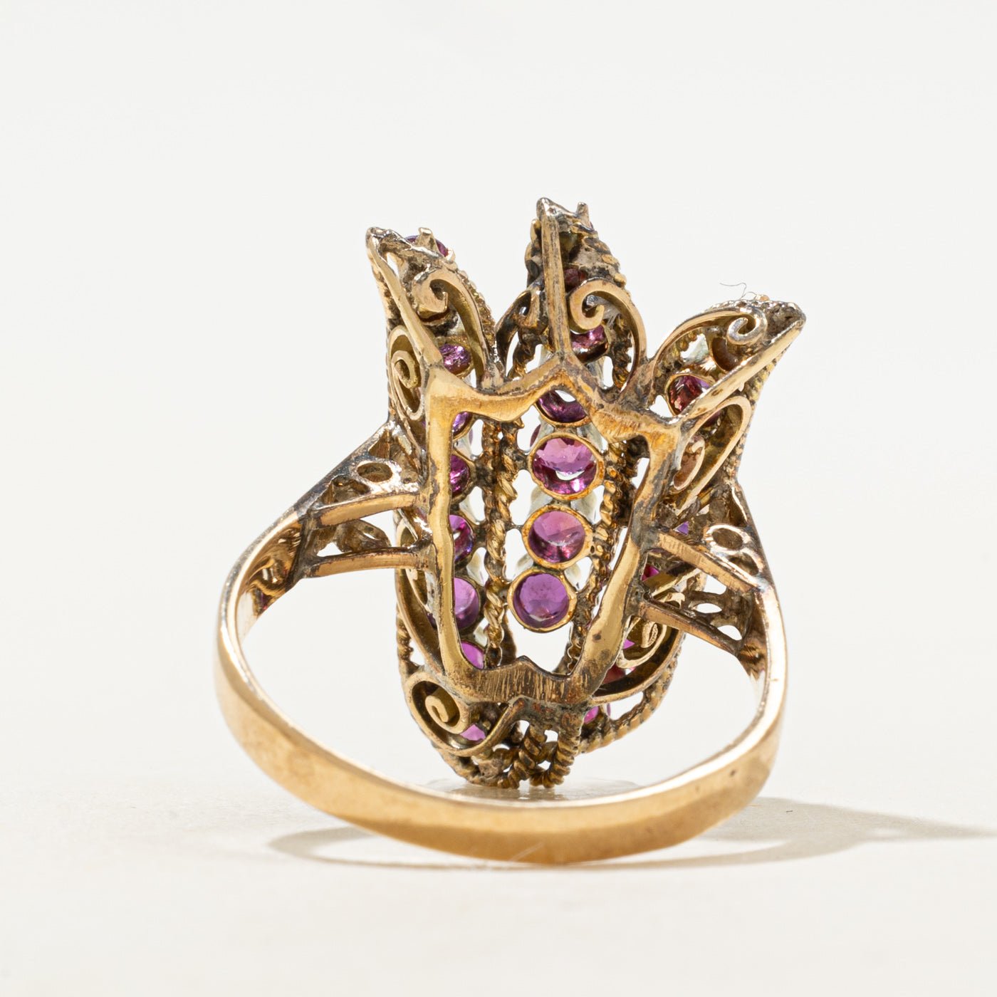 18k Ruby Floral Cocktail Ring | 1.80ctw | SZ 9.25